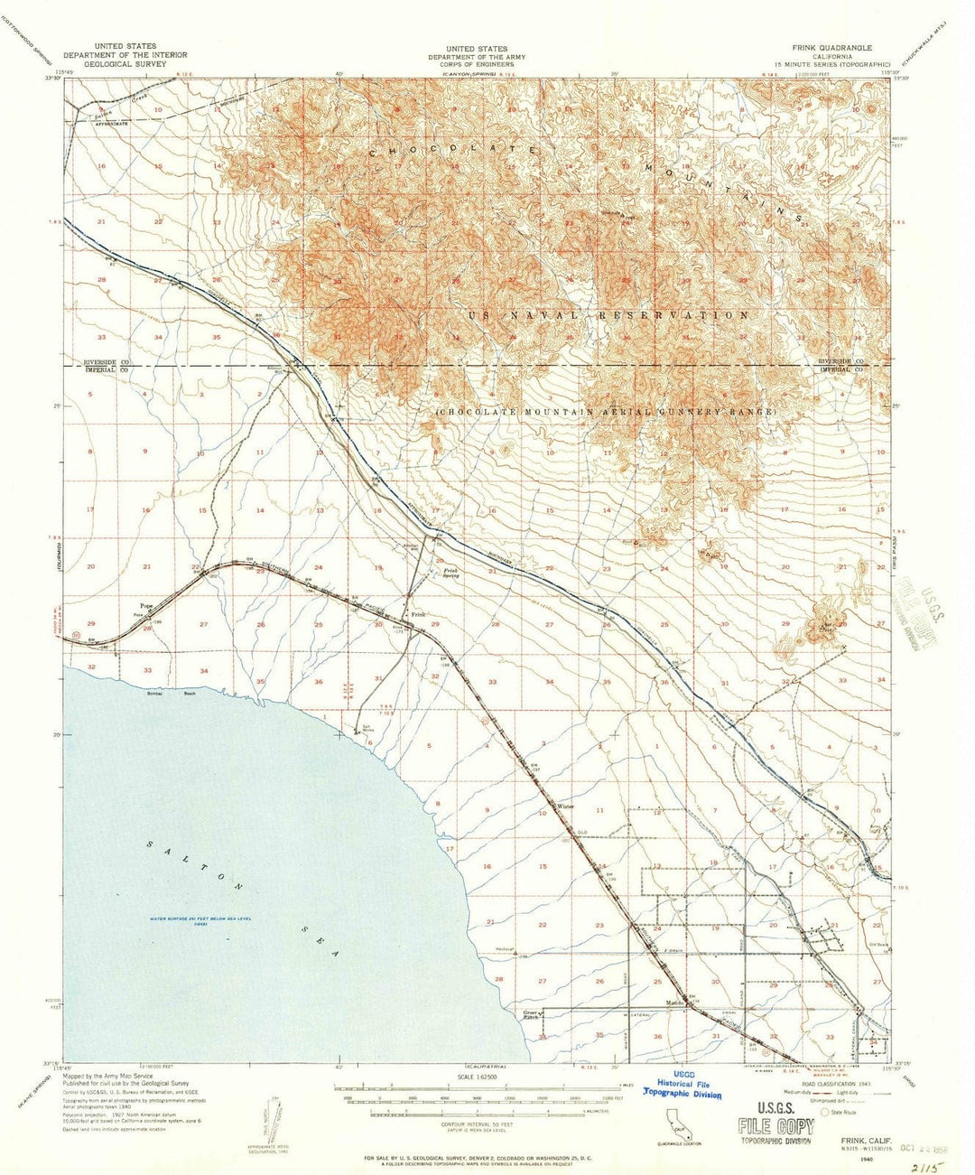 1940 Frink, CA - California - USGS Topographic Map