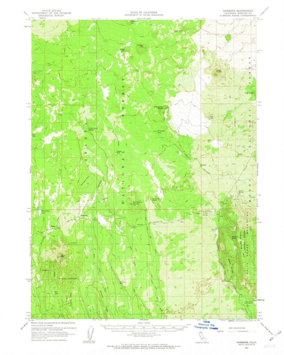 1961 Hambone, CA - California - USGS Topographic Map