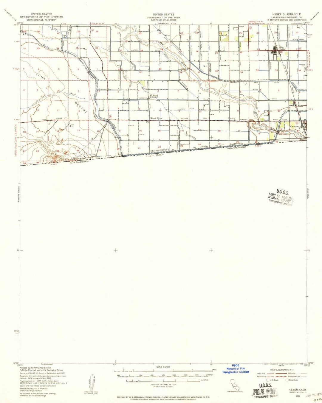 1940 Heber, CA - California - USGS Topographic Map