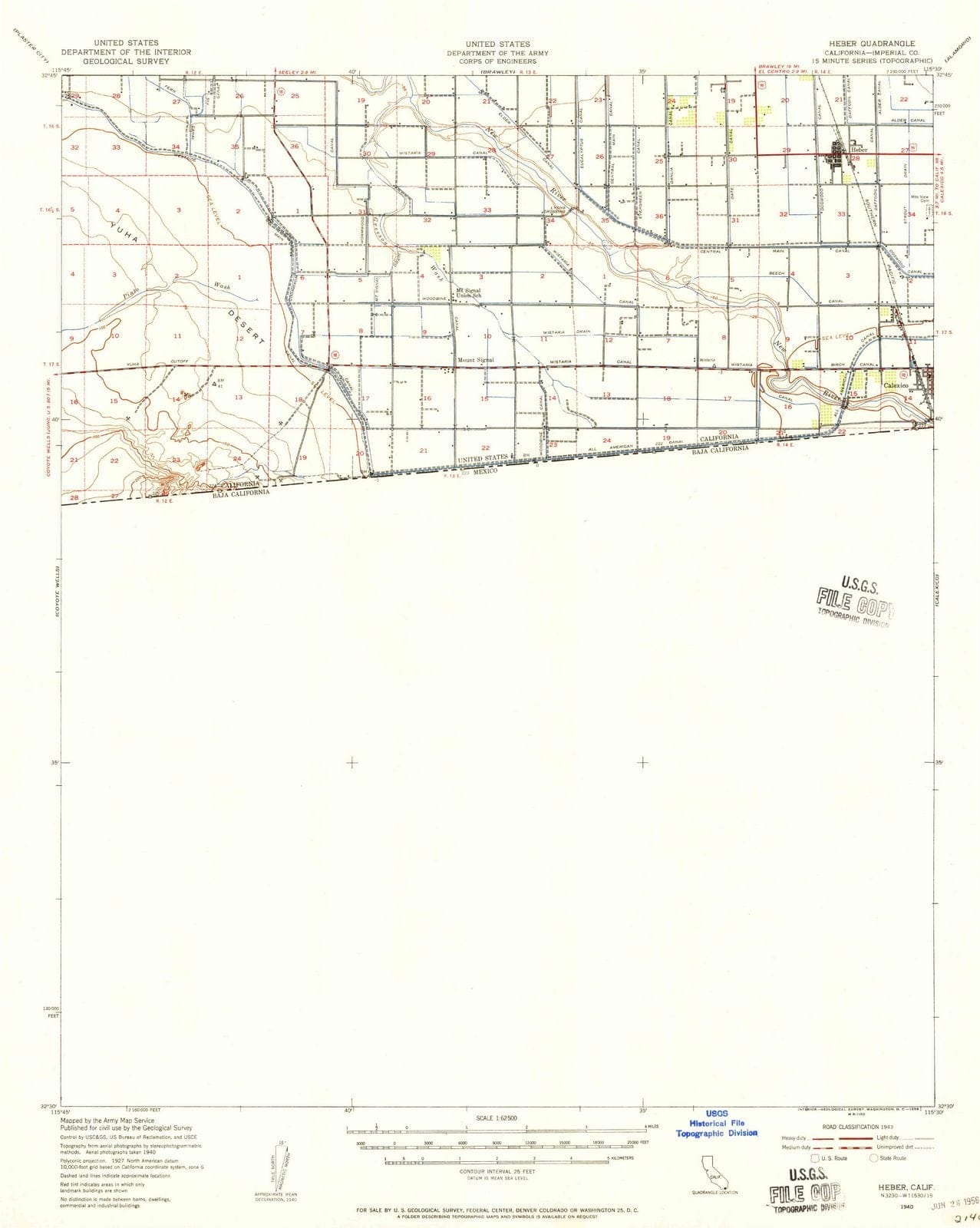 1940 Heber, CA - California - USGS Topographic Map