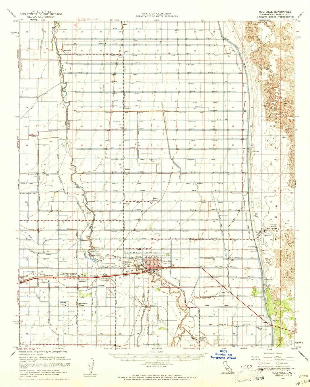 1957 Holtville, CA - California - USGS Topographic Map