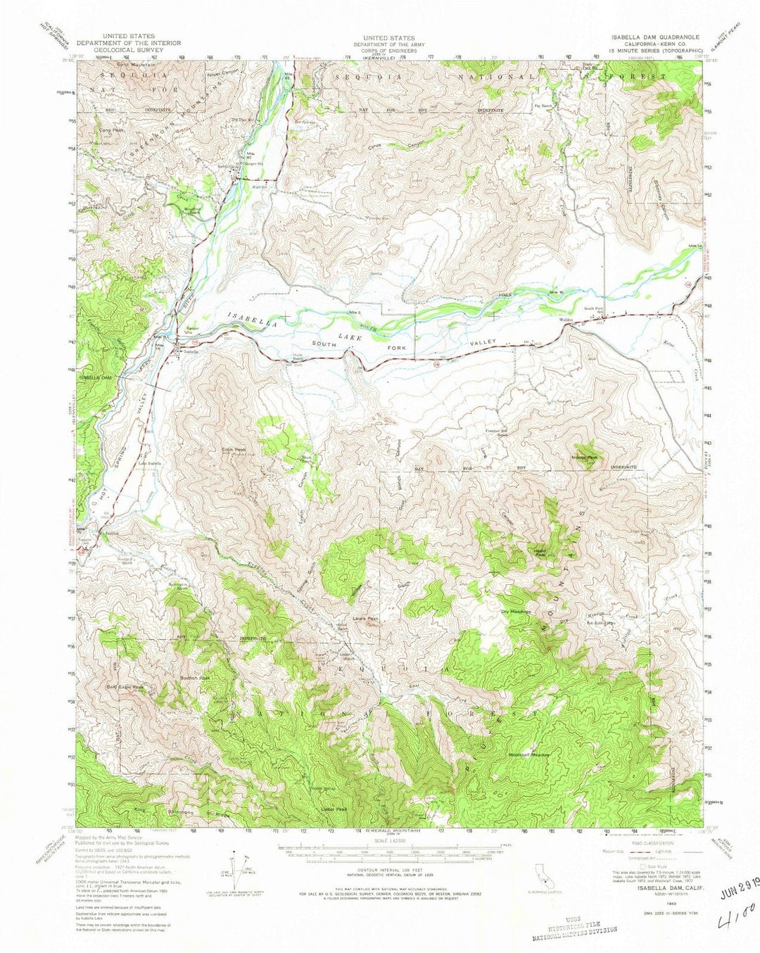 1943 Isabellaam, CA - California - USGS Topographic Map