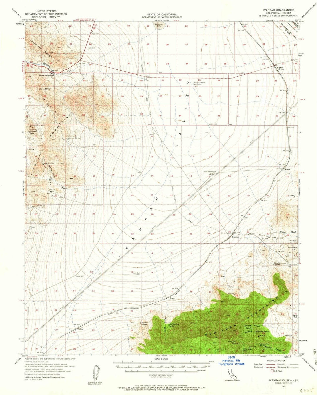 1956 Ivanpah, CA - California - USGS Topographic Map