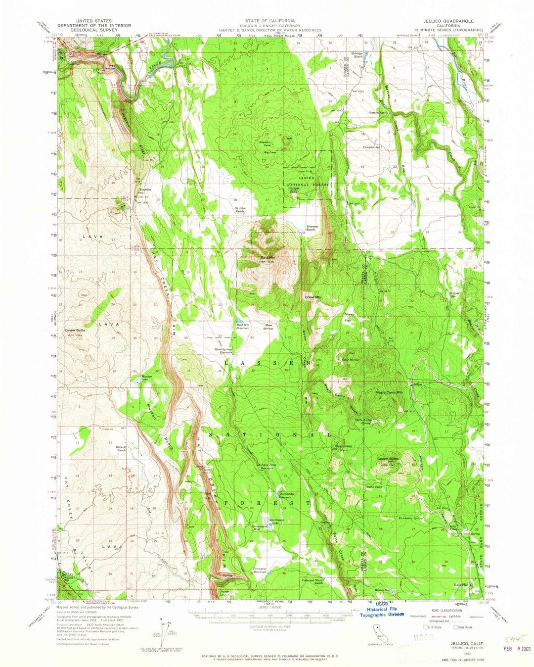 1957 Jellico, CA - California - USGS Topographic Map