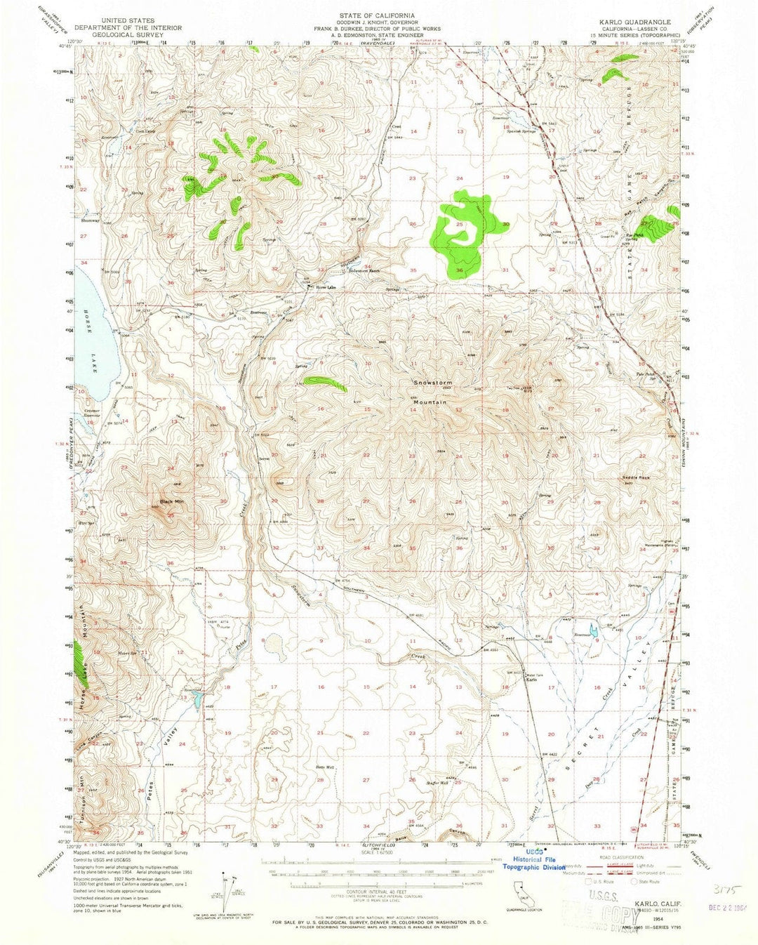 1954 Karlo, CA - California - USGS Topographic Map