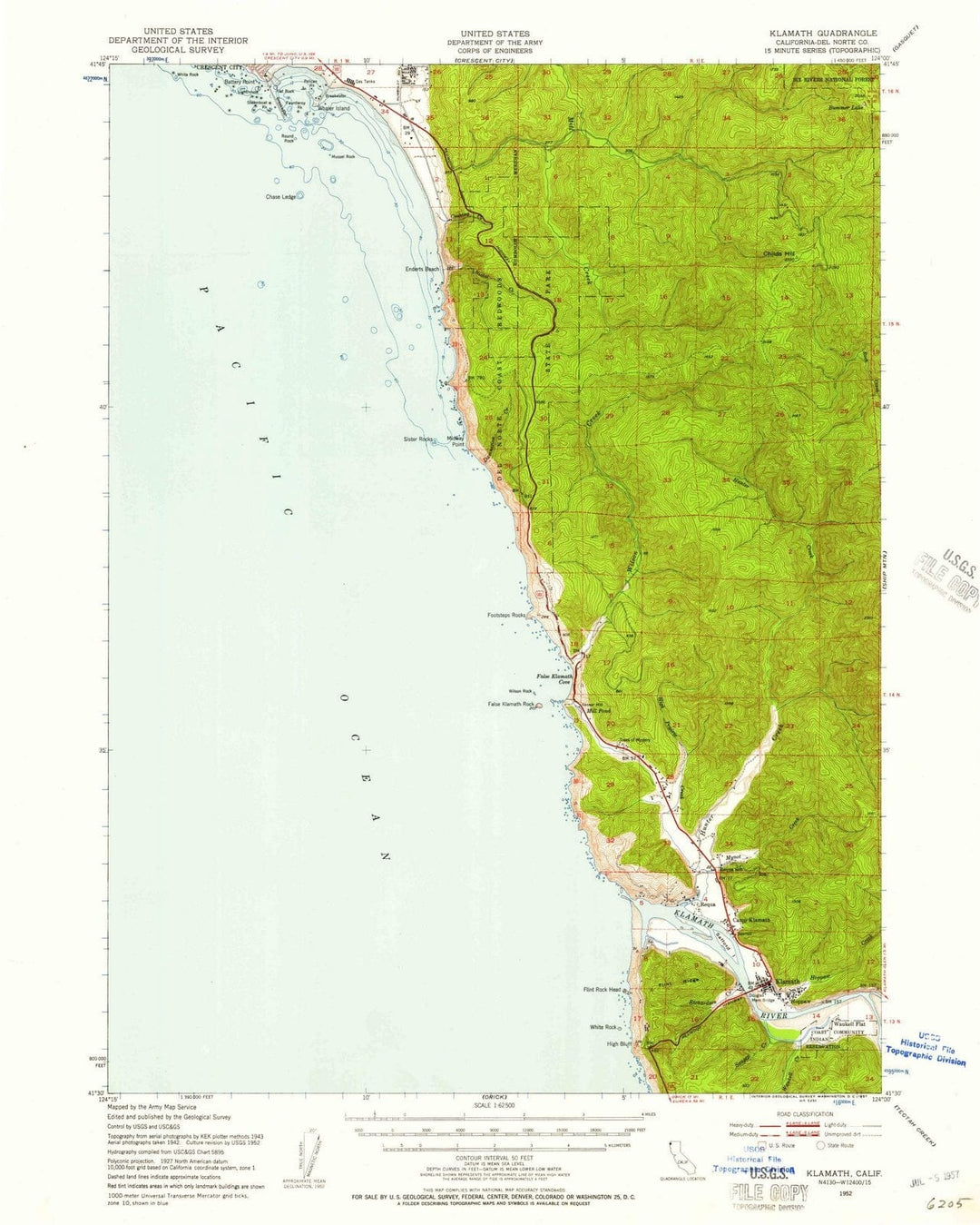 1952 Klamath, CA - California - USGS Topographic Map