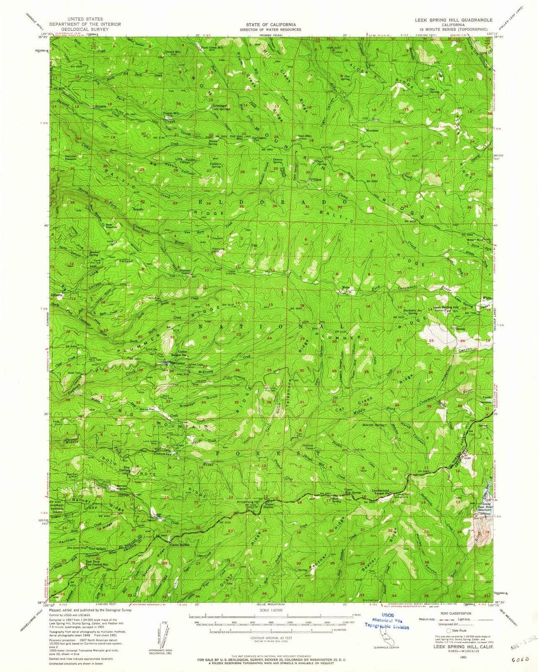 1951 Leek Spring Hill, CA - California - USGS Topographic Map