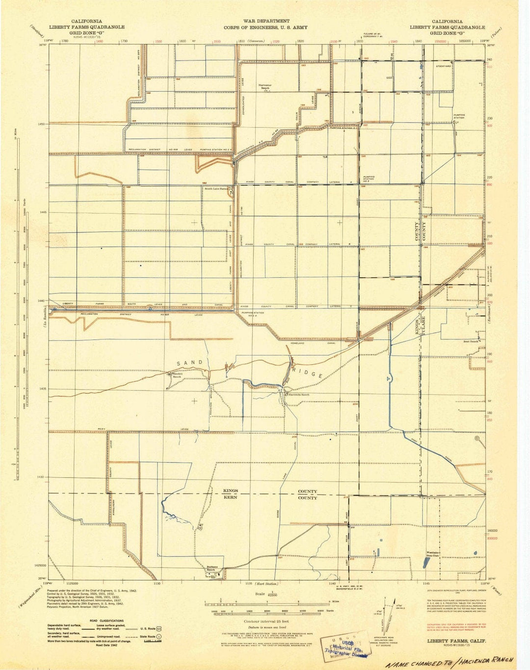 1942 Liberty Farms, CA - California - USGS Topographic Map