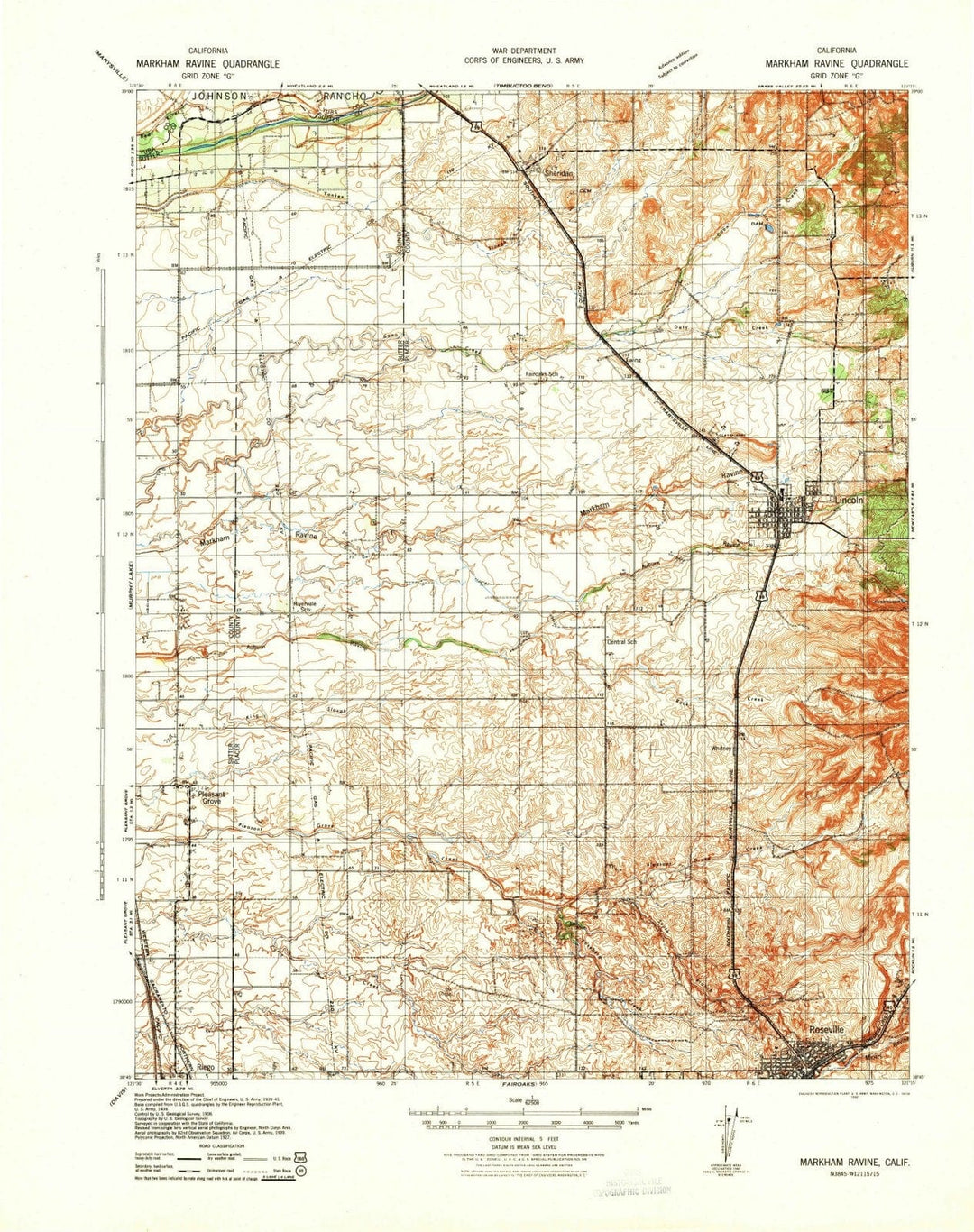 1942 Markham Ravine, CA - California - USGS Topographic Map