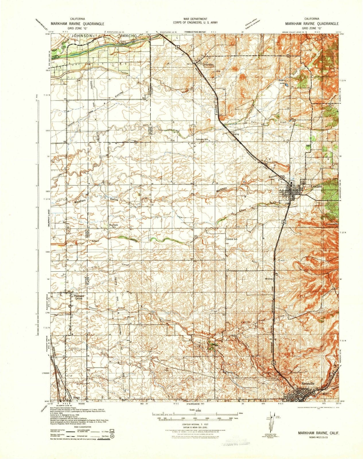 1942 Markham Ravine, CA - California - USGS Topographic Map