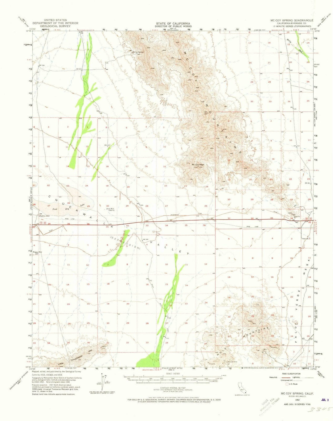 1952 McCoy Spring, CA - California - USGS Topographic Map
