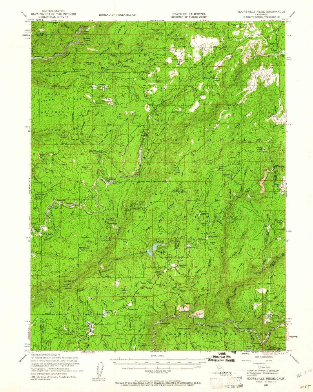 1948 Mooreville Ridge, CA - California - USGS Topographic Map