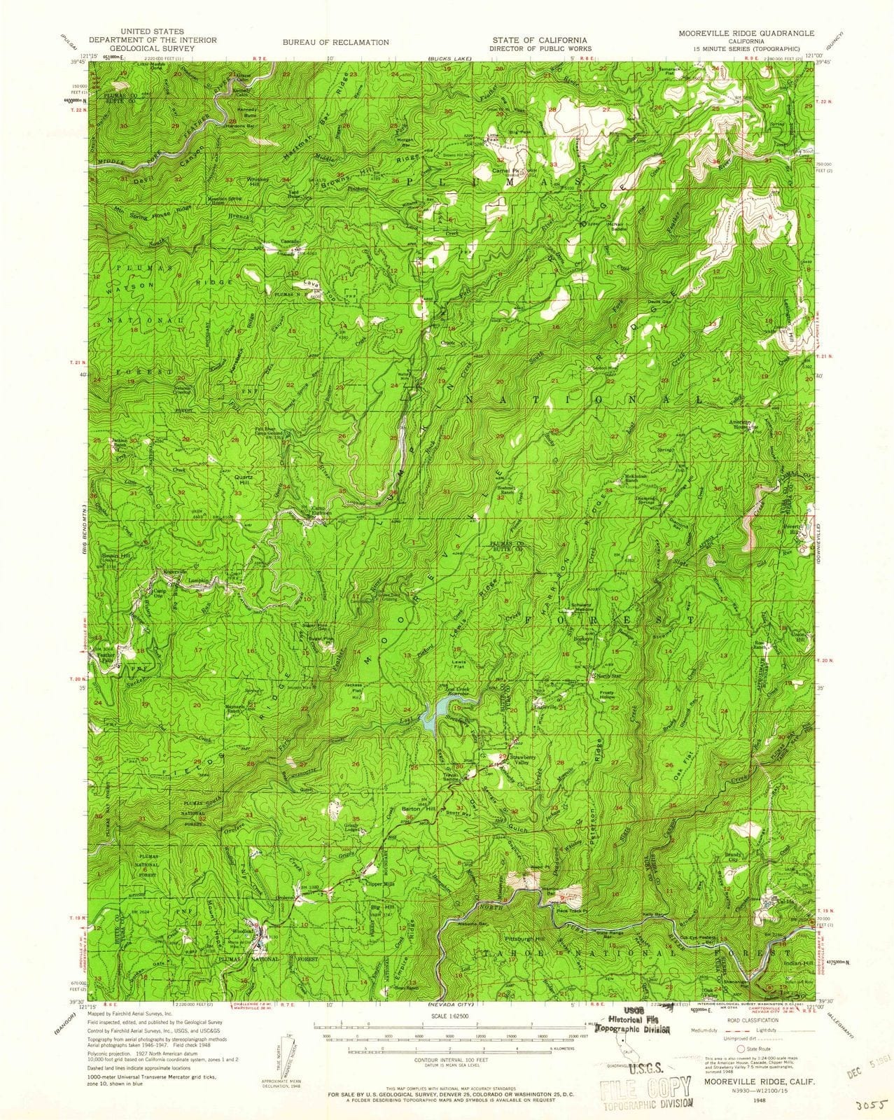 1948 Mooreville Ridge, CA - California - USGS Topographic Map