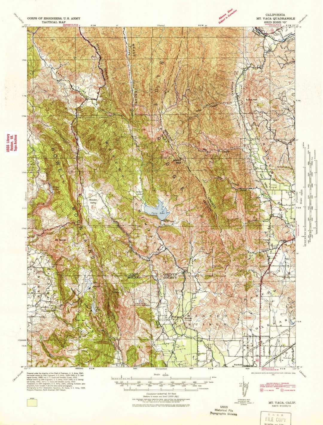 1942 Mt. Vaca, CA - California - USGS Topographic Map