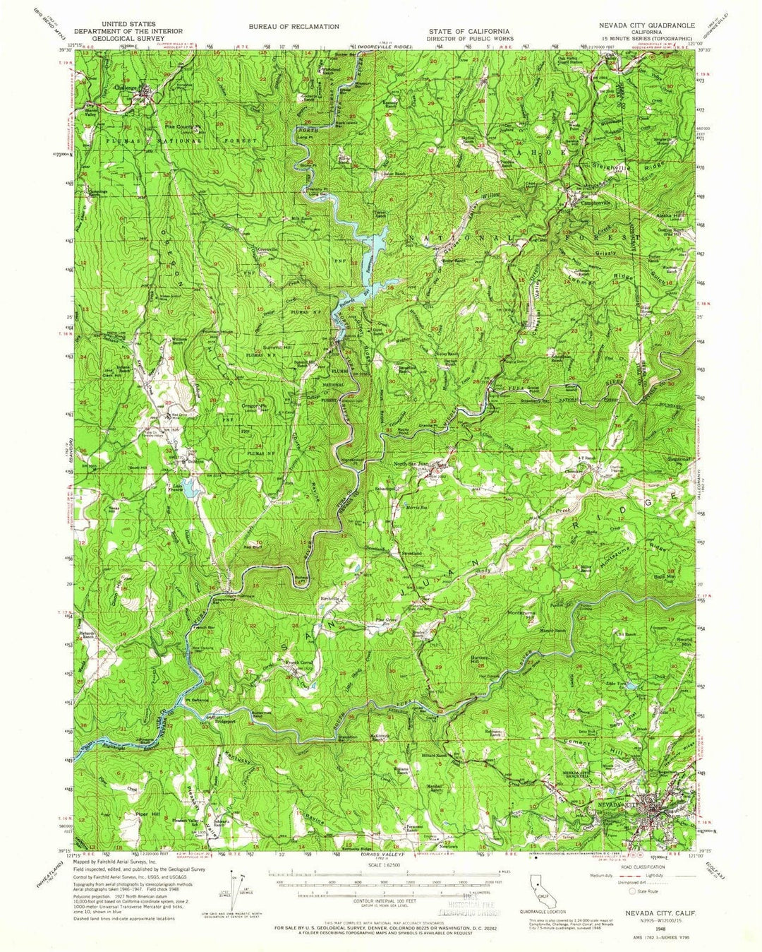 1948 Nevada City, CA - California - USGS Topographic Map