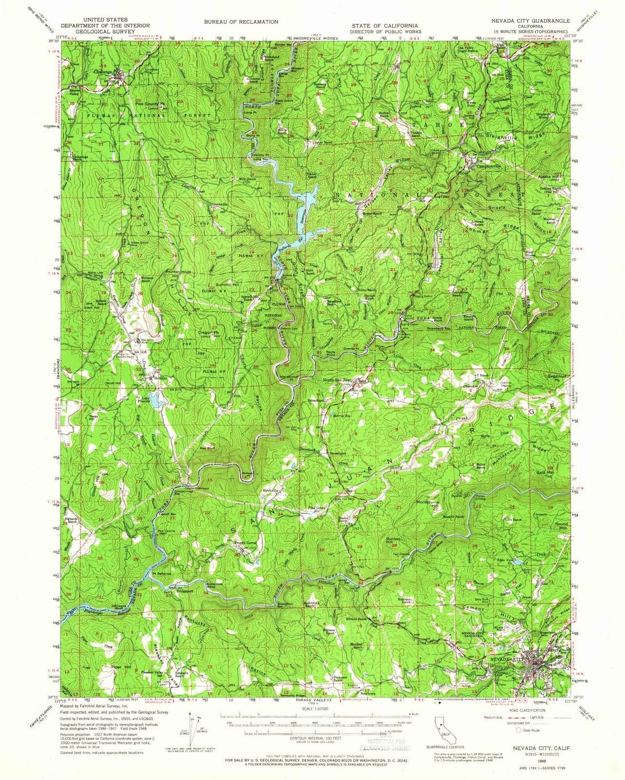 1948 Nevada City, CA - California - USGS Topographic Map