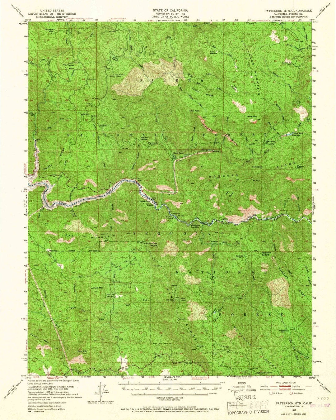 1952 Patterson Mountain, CA - California - USGS Topographic Map