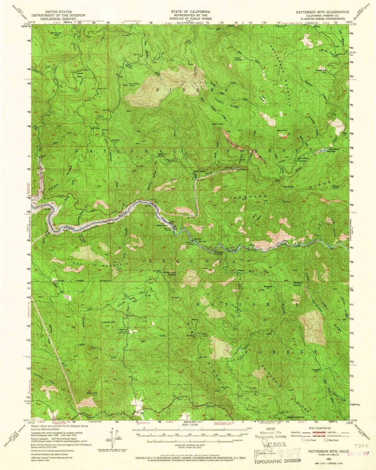1952 Patterson Mountain, CA - California - USGS Topographic Map