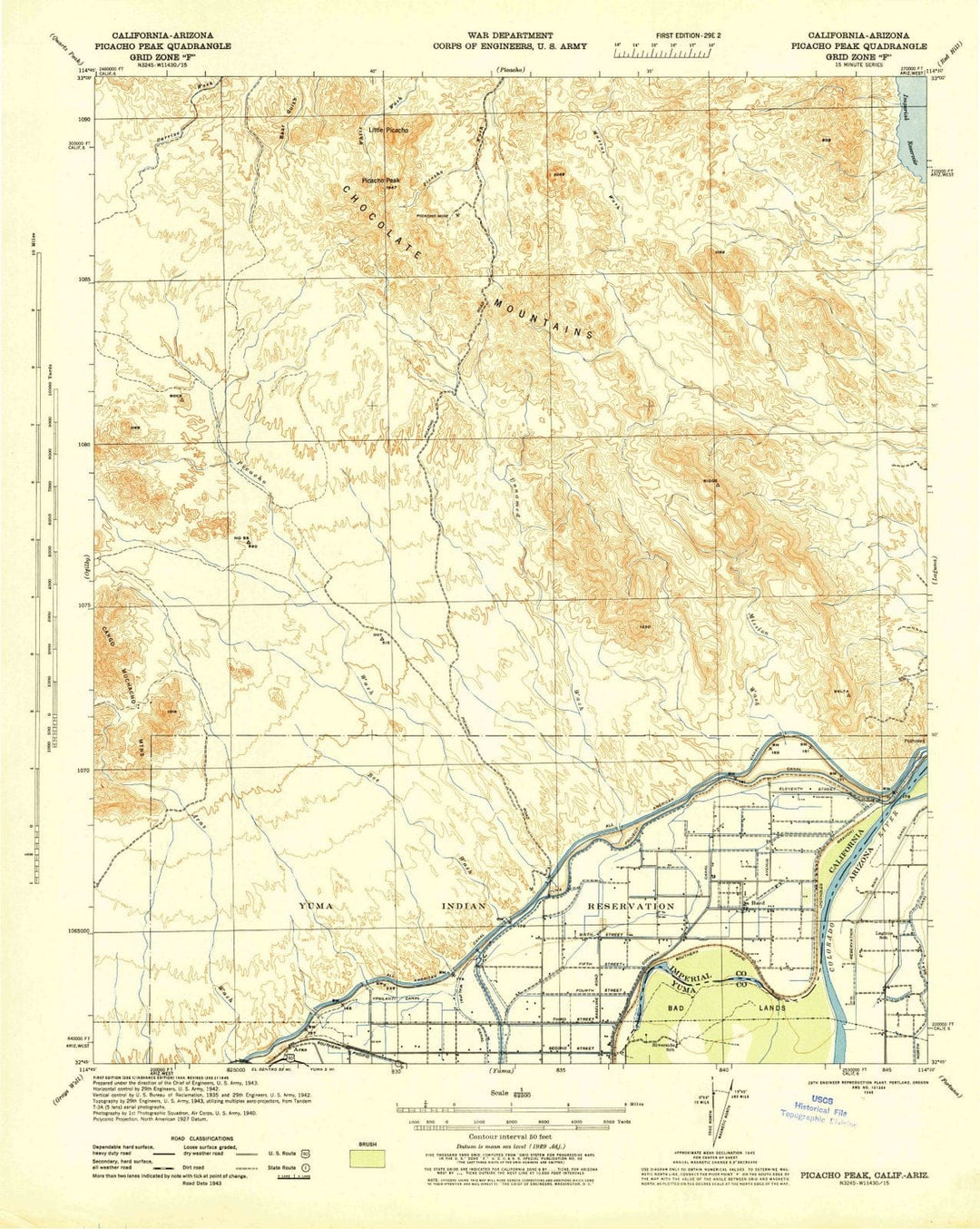 1945 Picacho Peak, CA - California - USGS Topographic Map