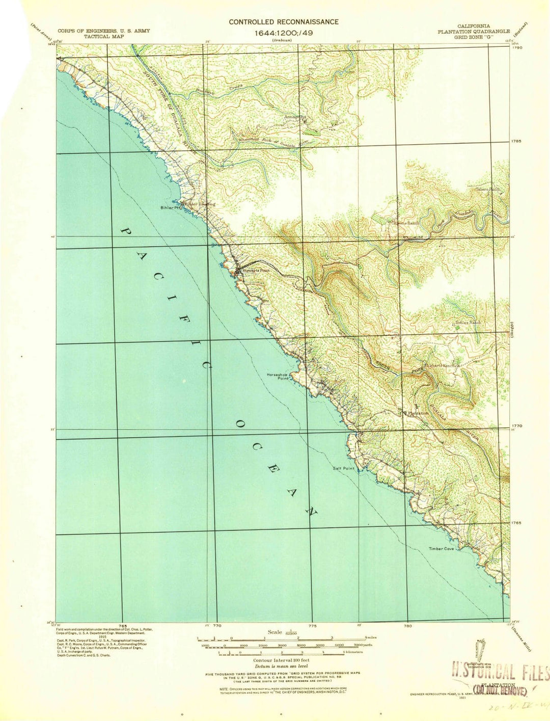 1921 Plantation, CA - California - USGS Topographic Map