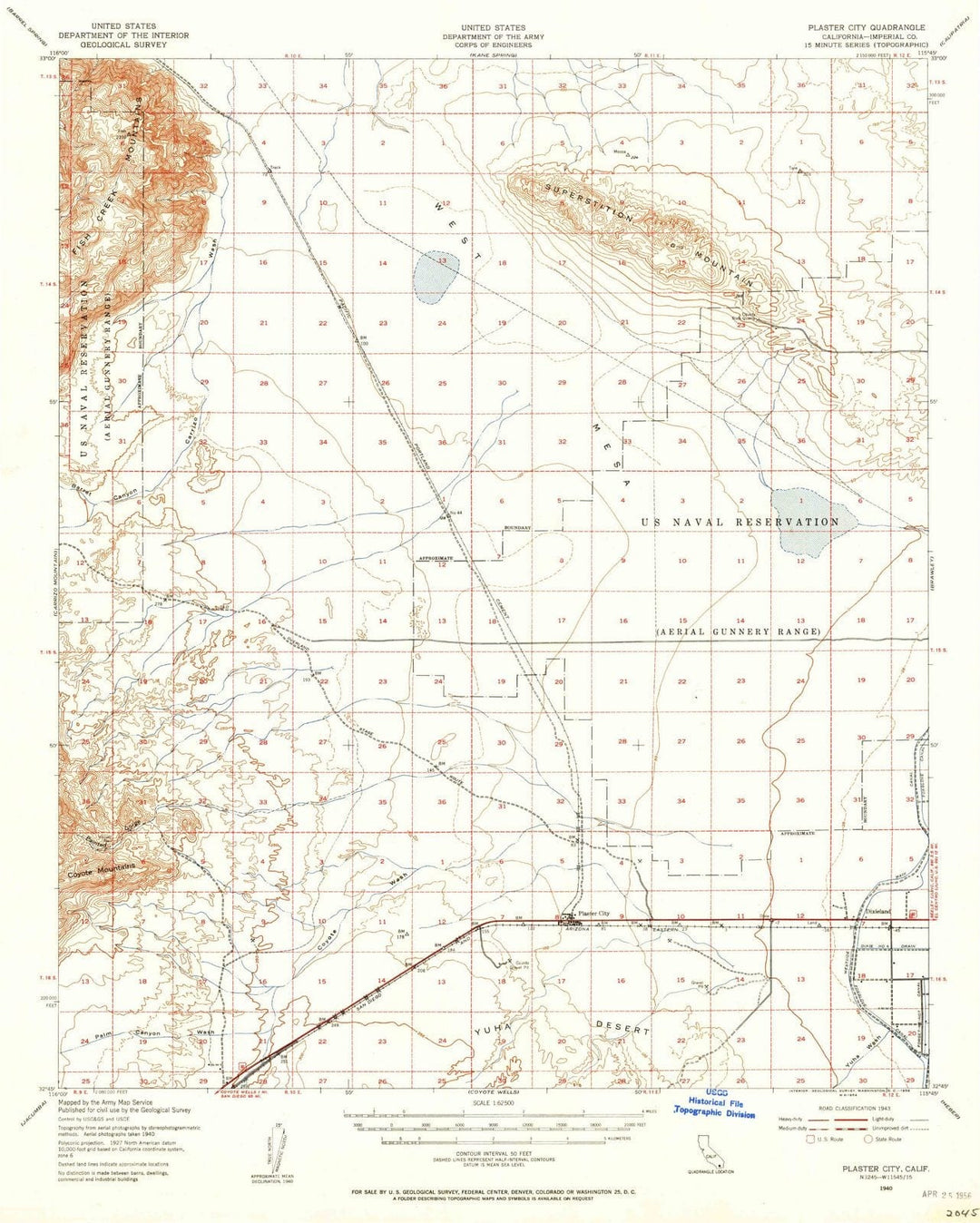 1940 Plaster City, CA - California - USGS Topographic Map