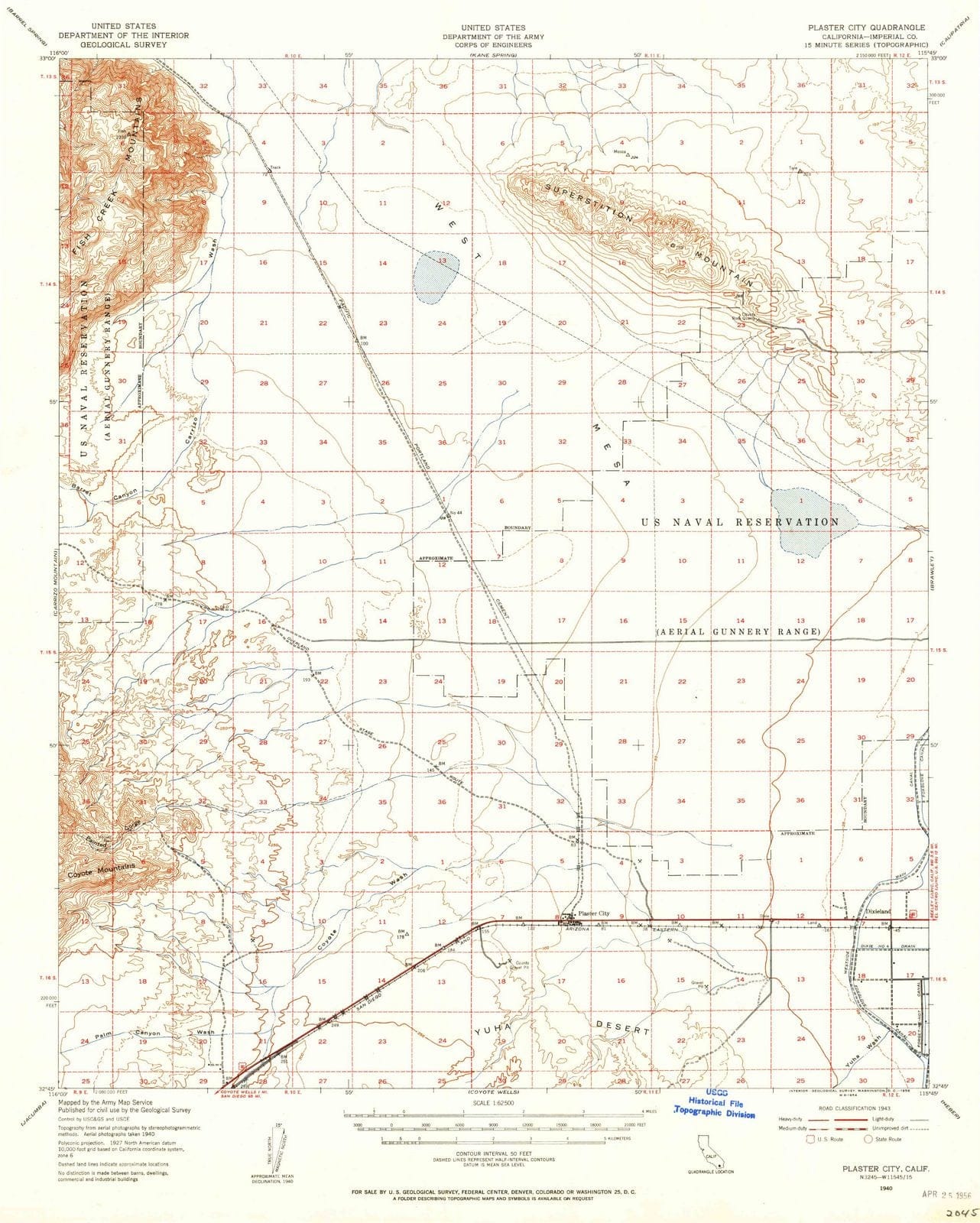 1940 Plaster City, CA - California - USGS Topographic Map