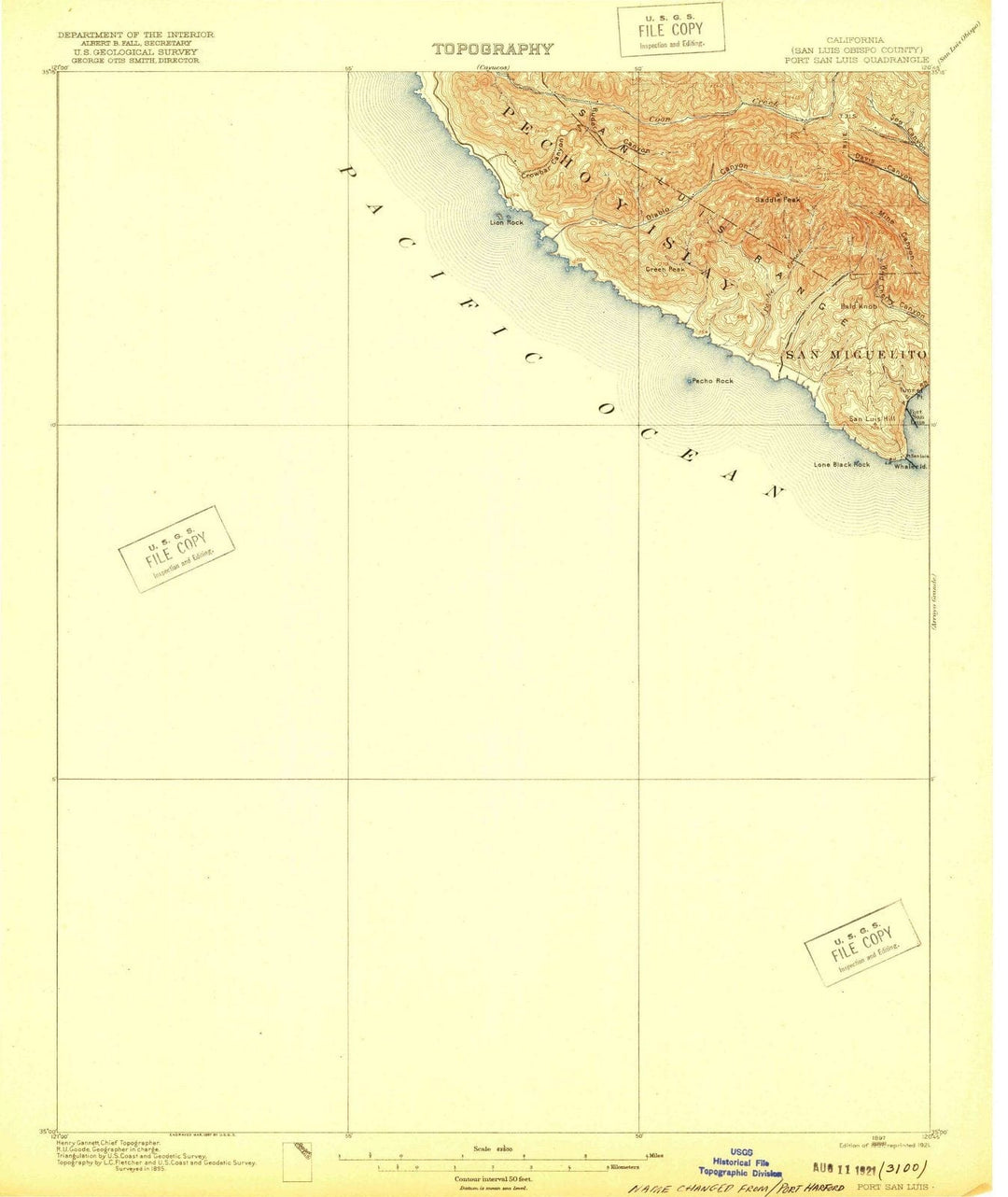 1897 Port San Luis, CA - California - USGS Topographic Map