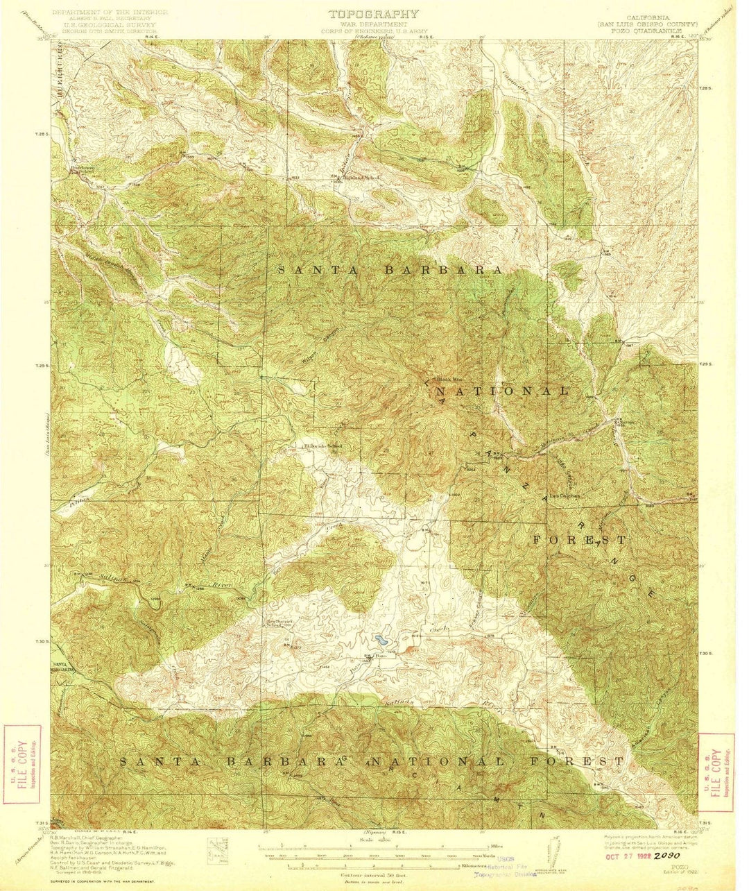 1922 Pozo, CA - California - USGS Topographic Map