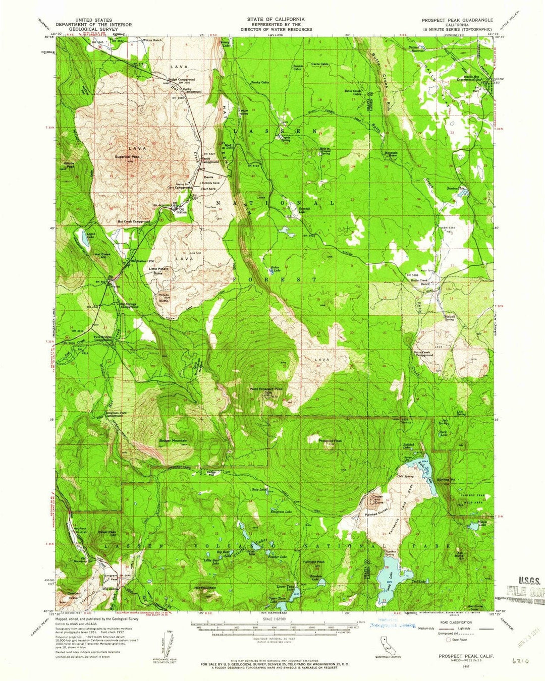 1957 Prospect Peak, CA - California - USGS Topographic Map