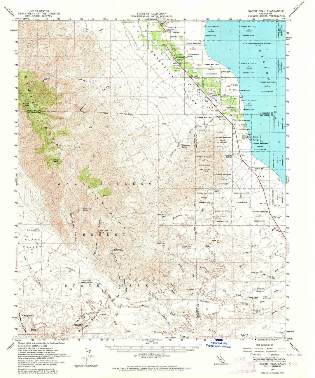 1959 Rabbit Peak, CA - California - USGS Topographic Map