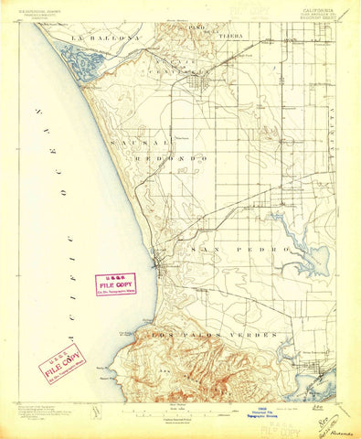 1896 Redondo, CA - California - USGS Topographic Map
