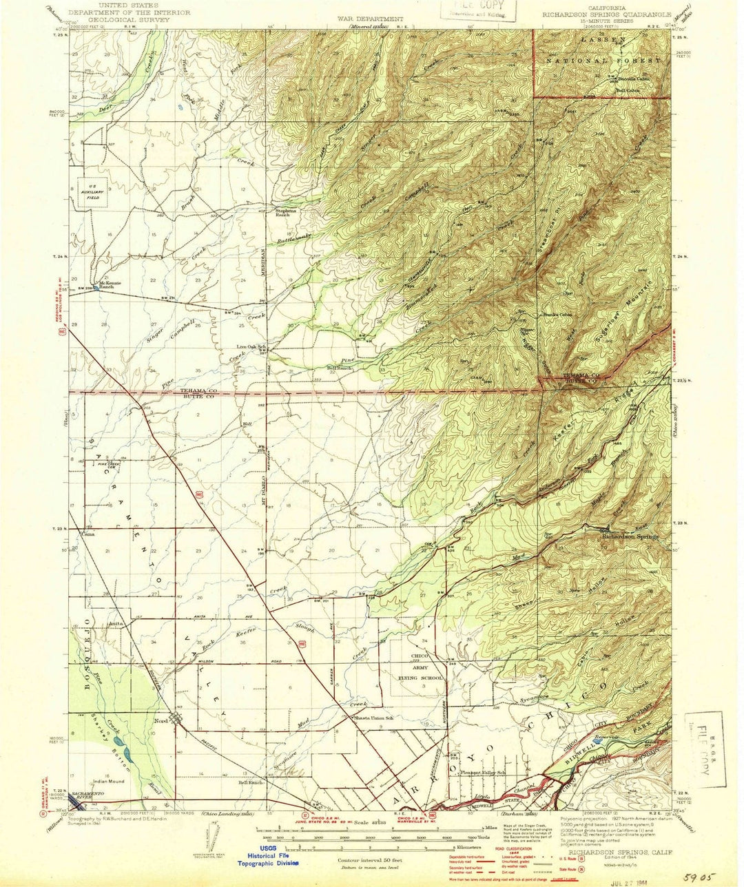 1944 Richardson Springs, CA - California - USGS Topographic Map