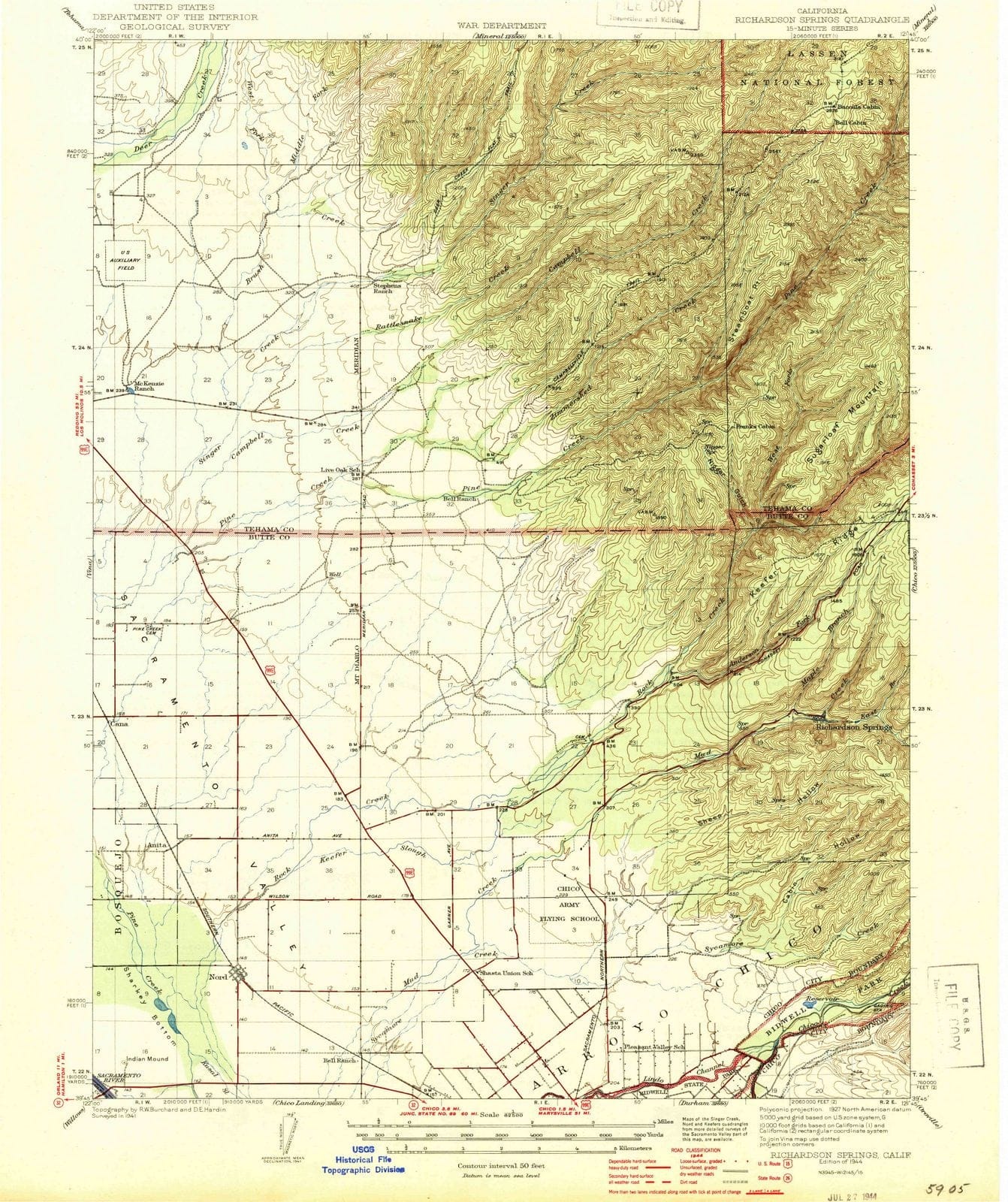 1944 Richardson Springs, CA - California - USGS Topographic Map