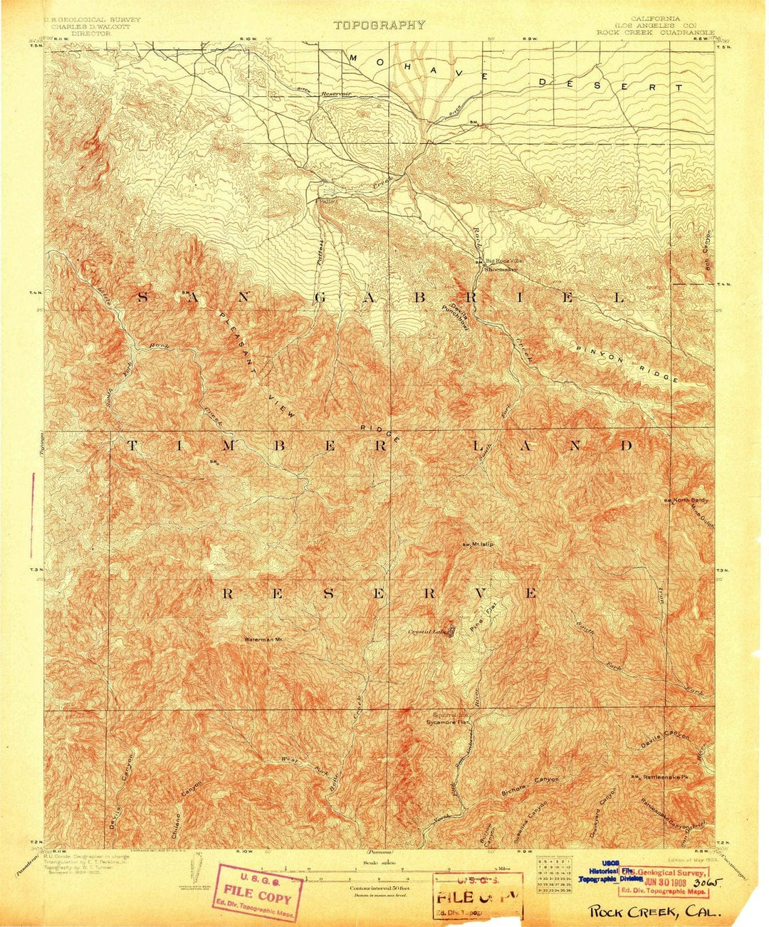 1903 Rock Creek, CA - California - USGS Topographic Map