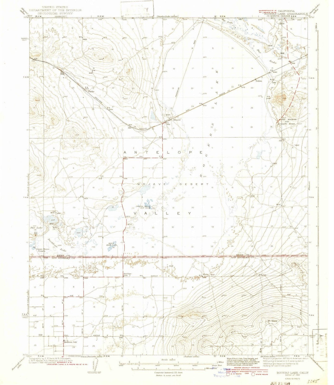 1942 Rogers Lake, CA - California - USGS Topographic Map