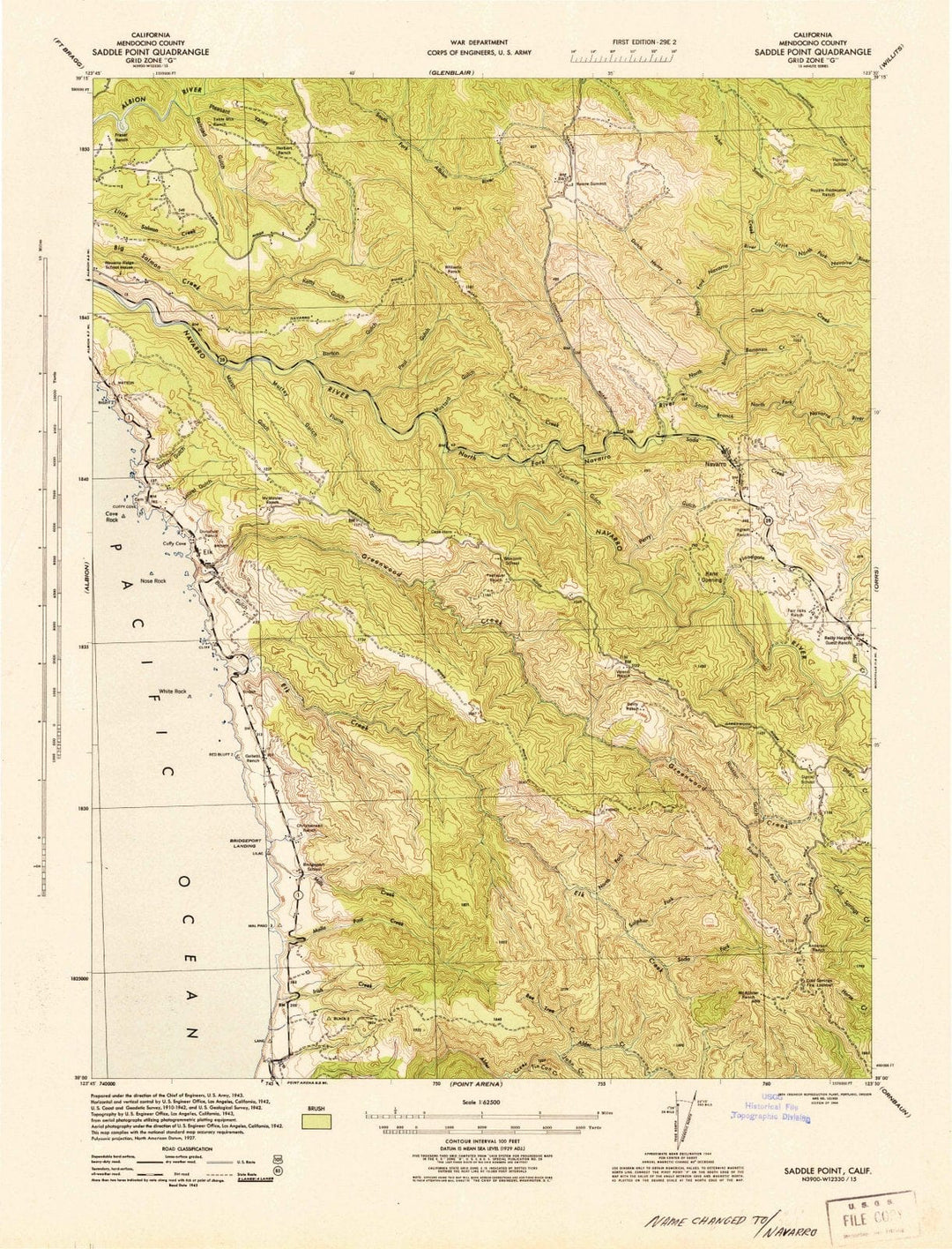 1944 Saddle Point, CA - California - USGS Topographic Map
