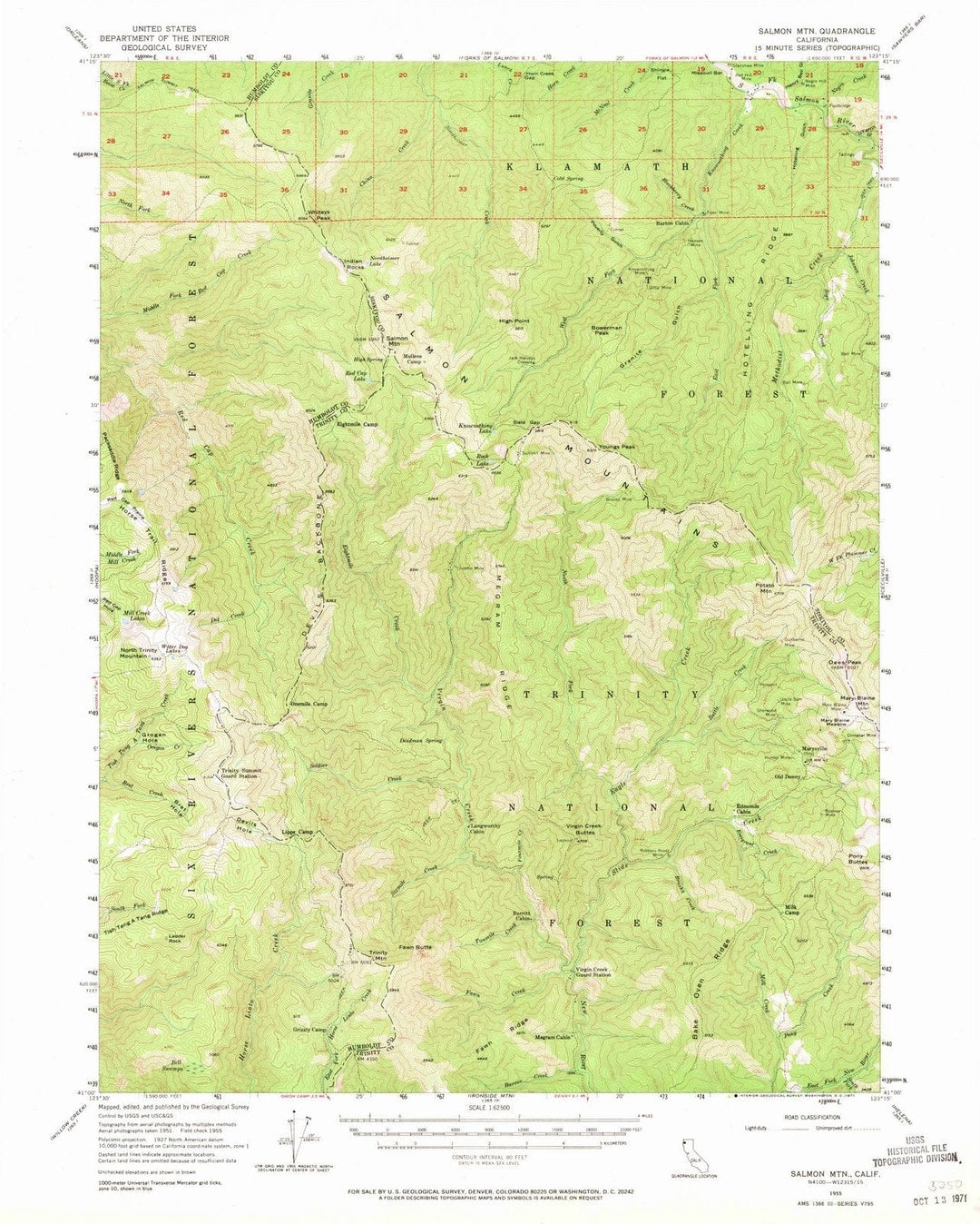 1955 Salmon MTN, CA - California - USGS Topographic Map