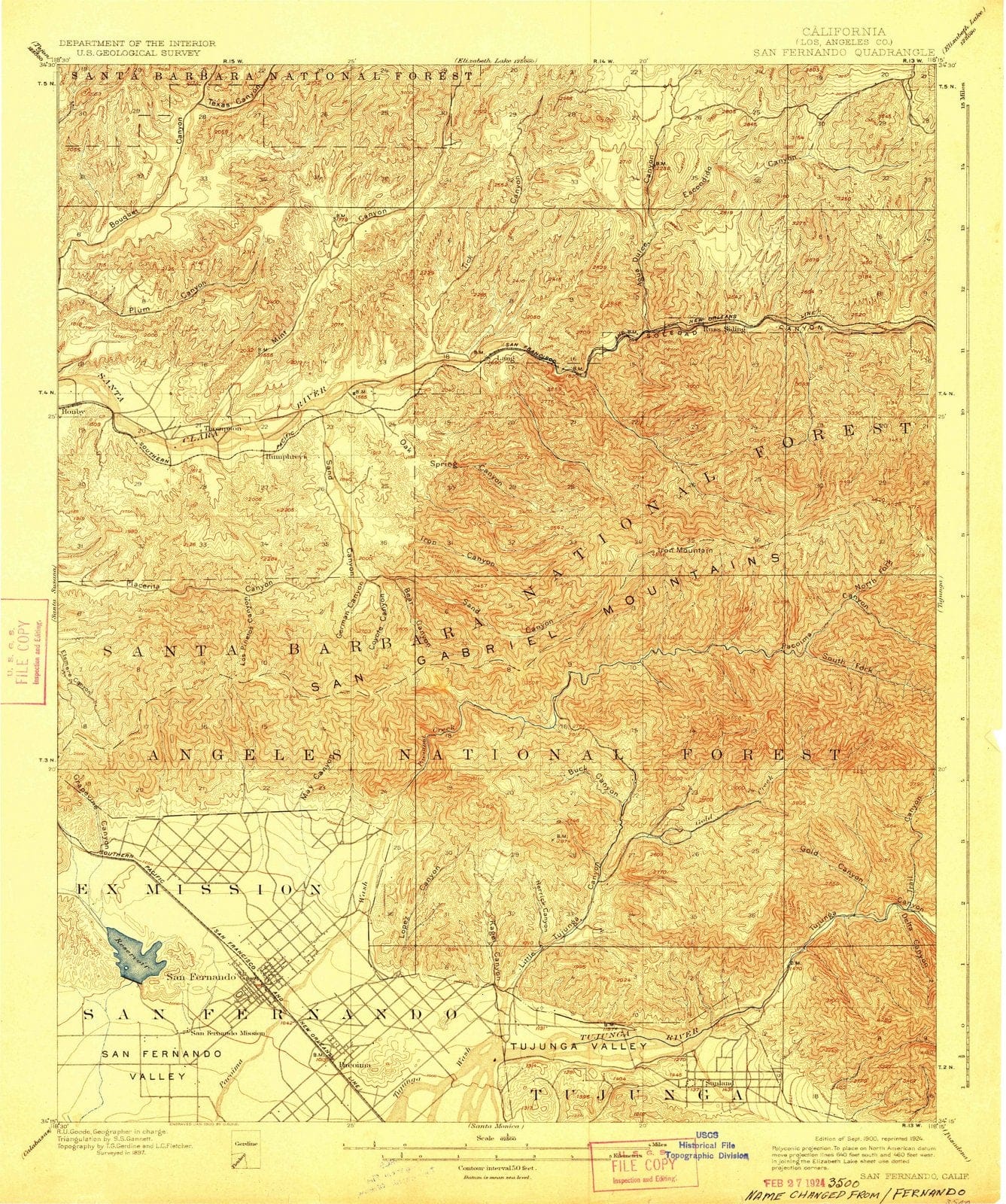 1900 San Fernando, CA - California - USGS Topographic Map