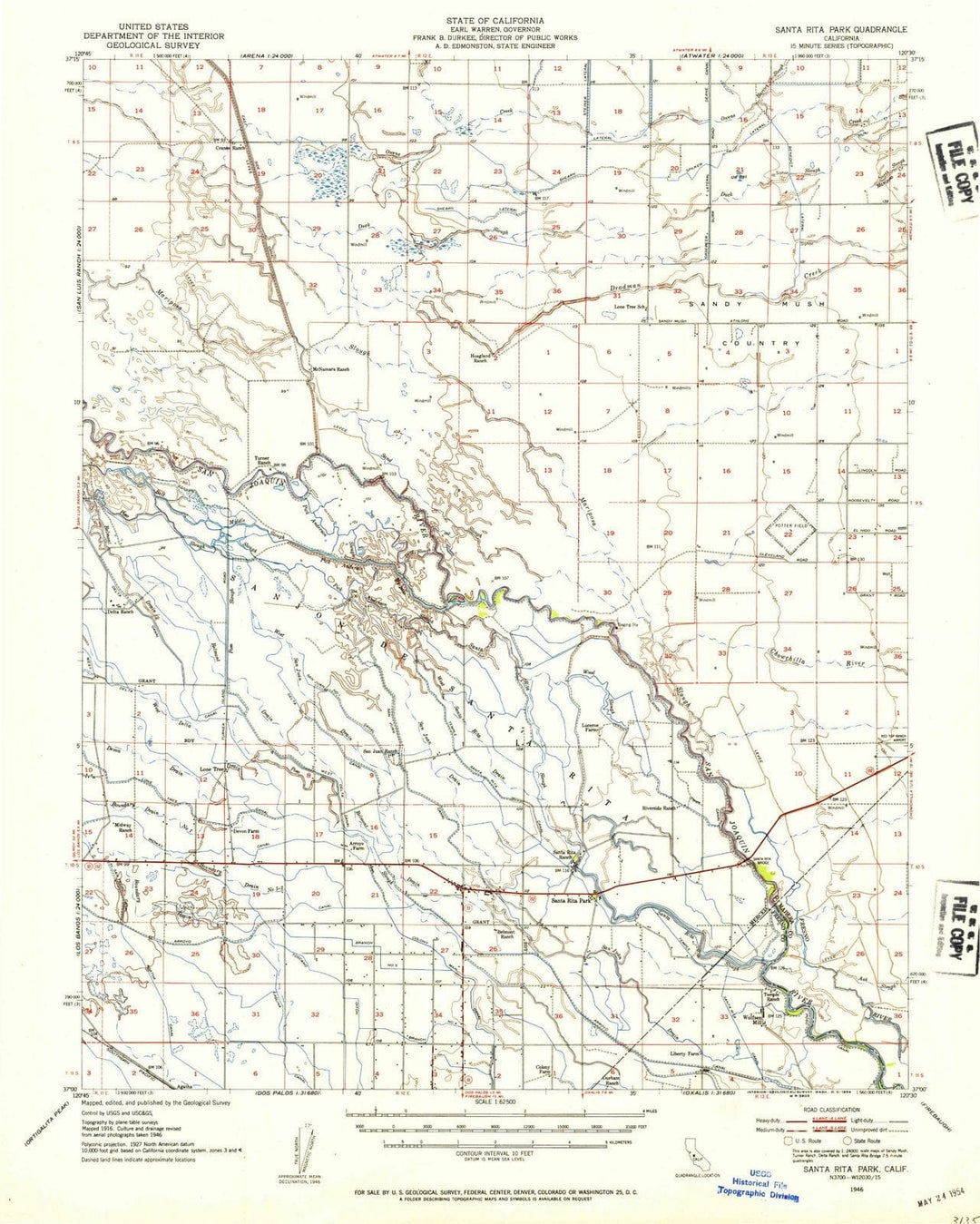 1946 Santa Rita Park, CA - California - USGS Topographic Map
