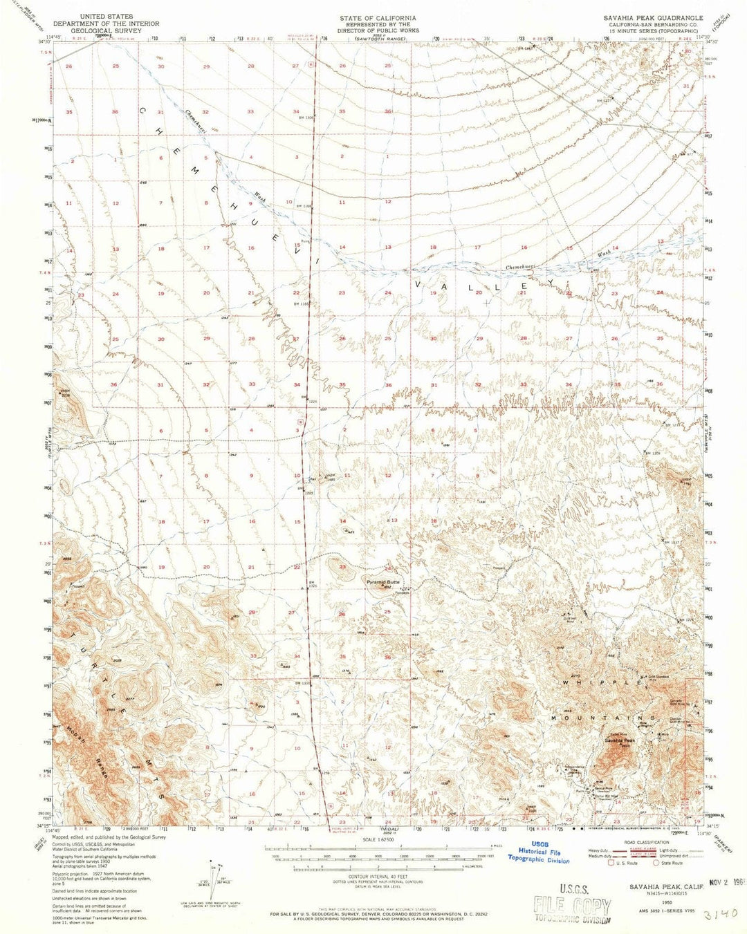 1950 Savahia Peak, CA - California - USGS Topographic Map