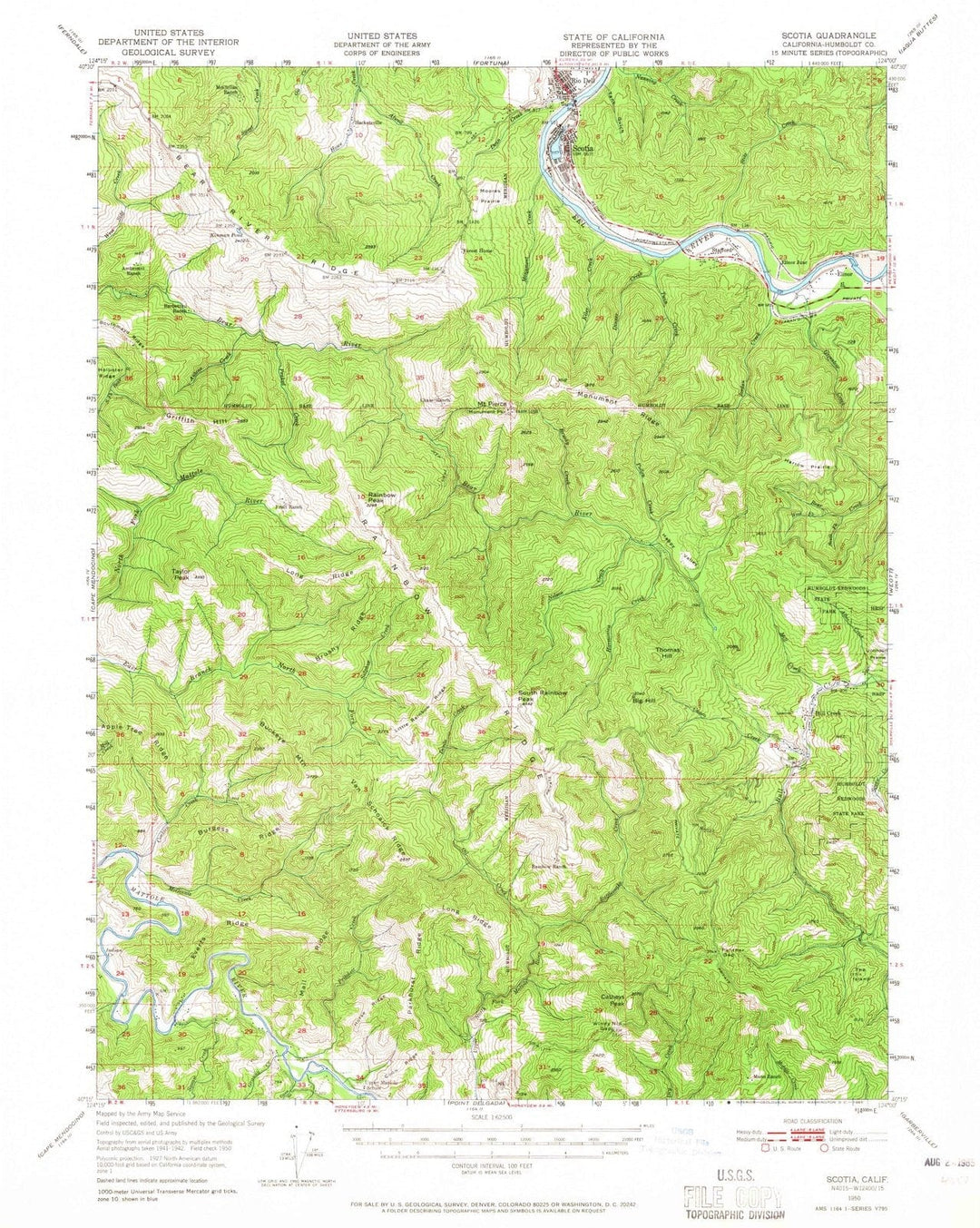 1950 Scotia, CA - California - USGS Topographic Map