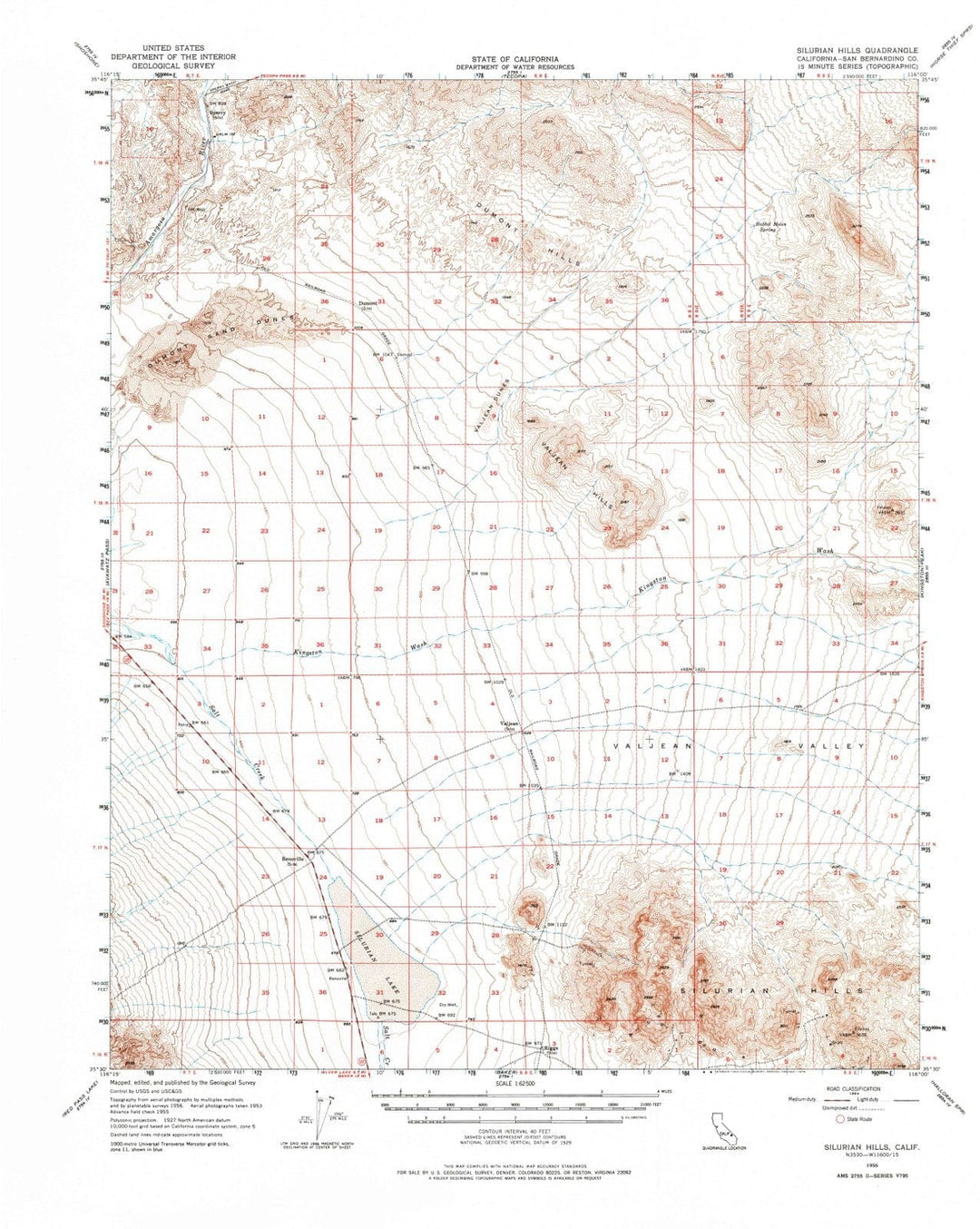 1956 Silurian Hills, CA - California - USGS Topographic Map