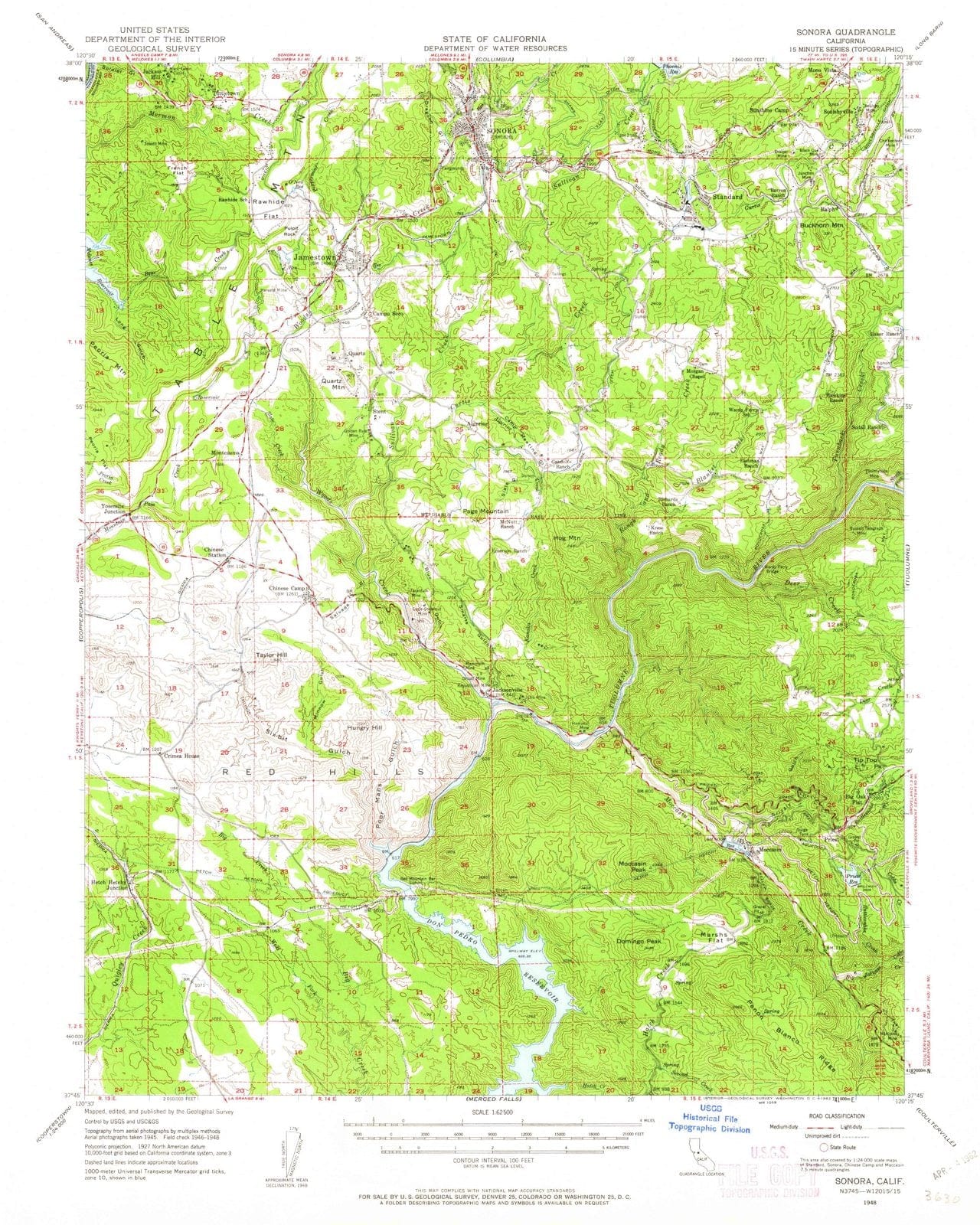 1948 Sonora, CA - California - USGS Topographic Map