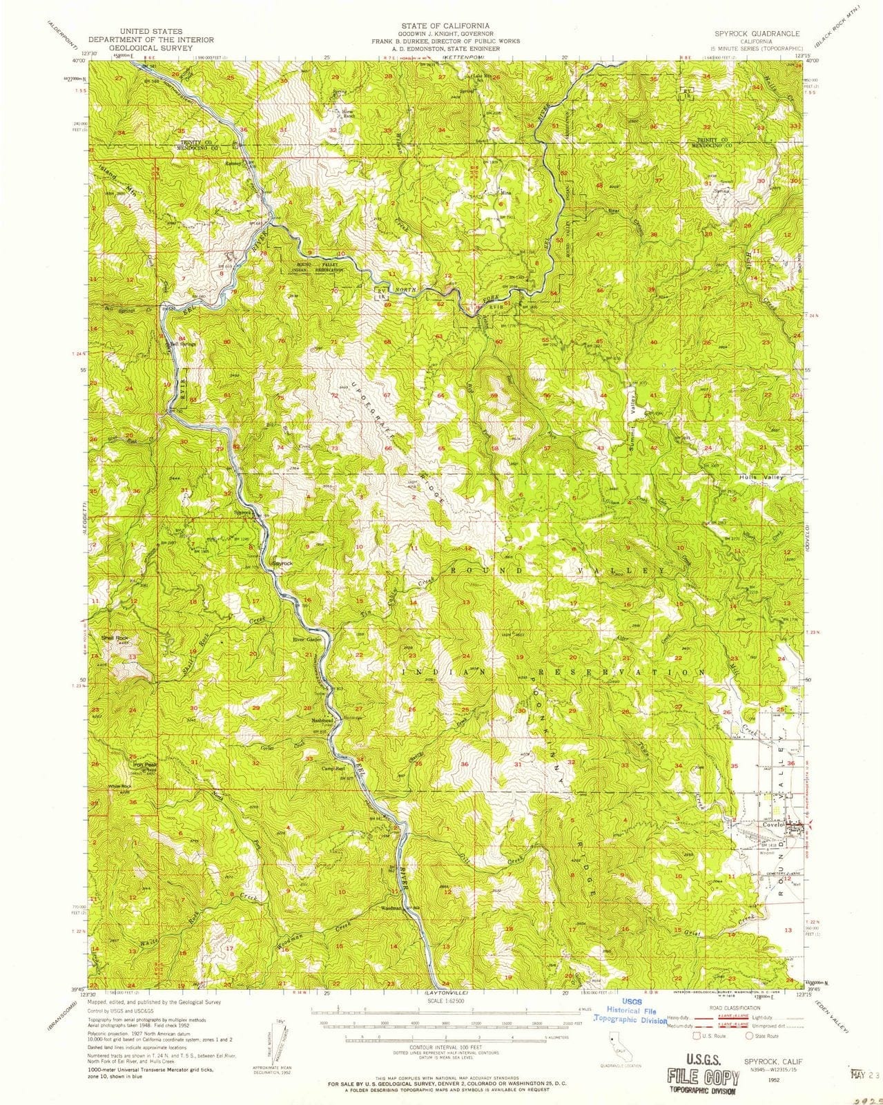 1952 Spyrock, CA - California - USGS Topographic Map