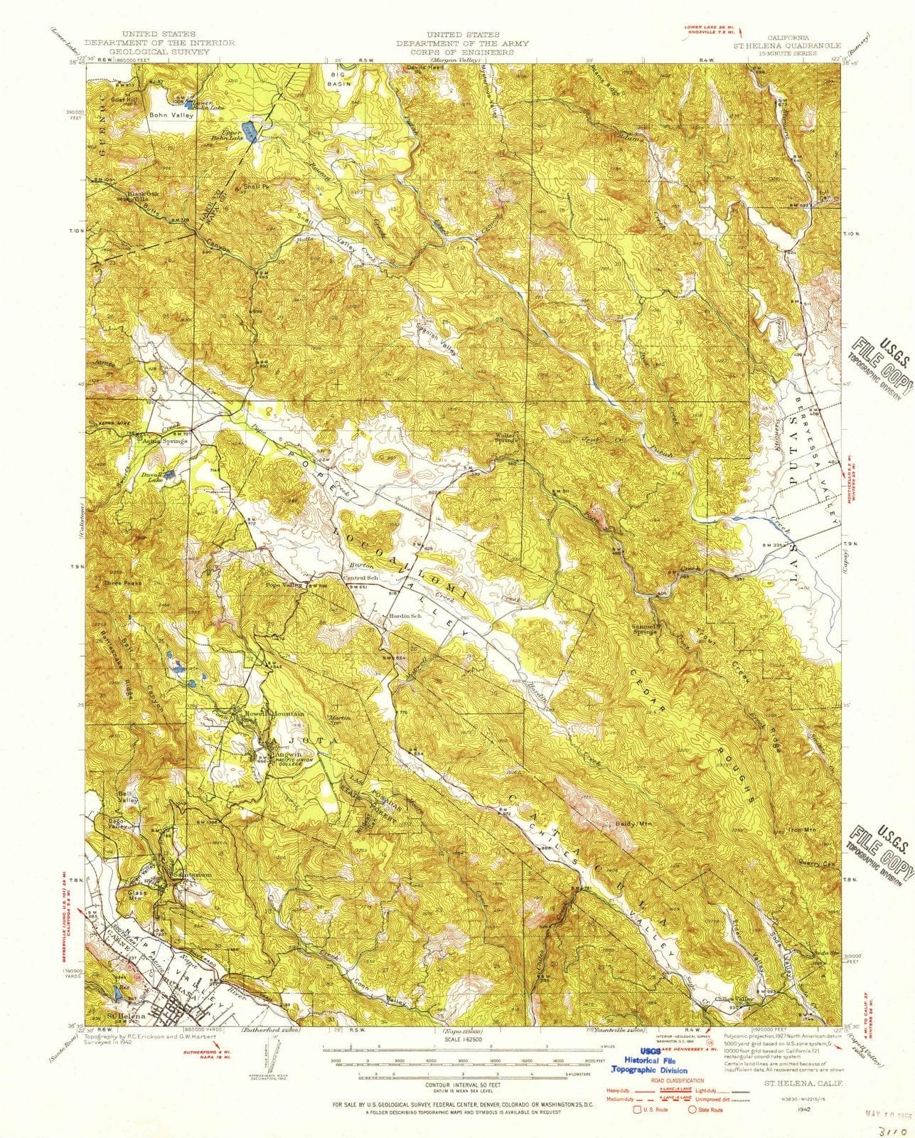 1942 St. Helena, CA - California - USGS Topographic Map
