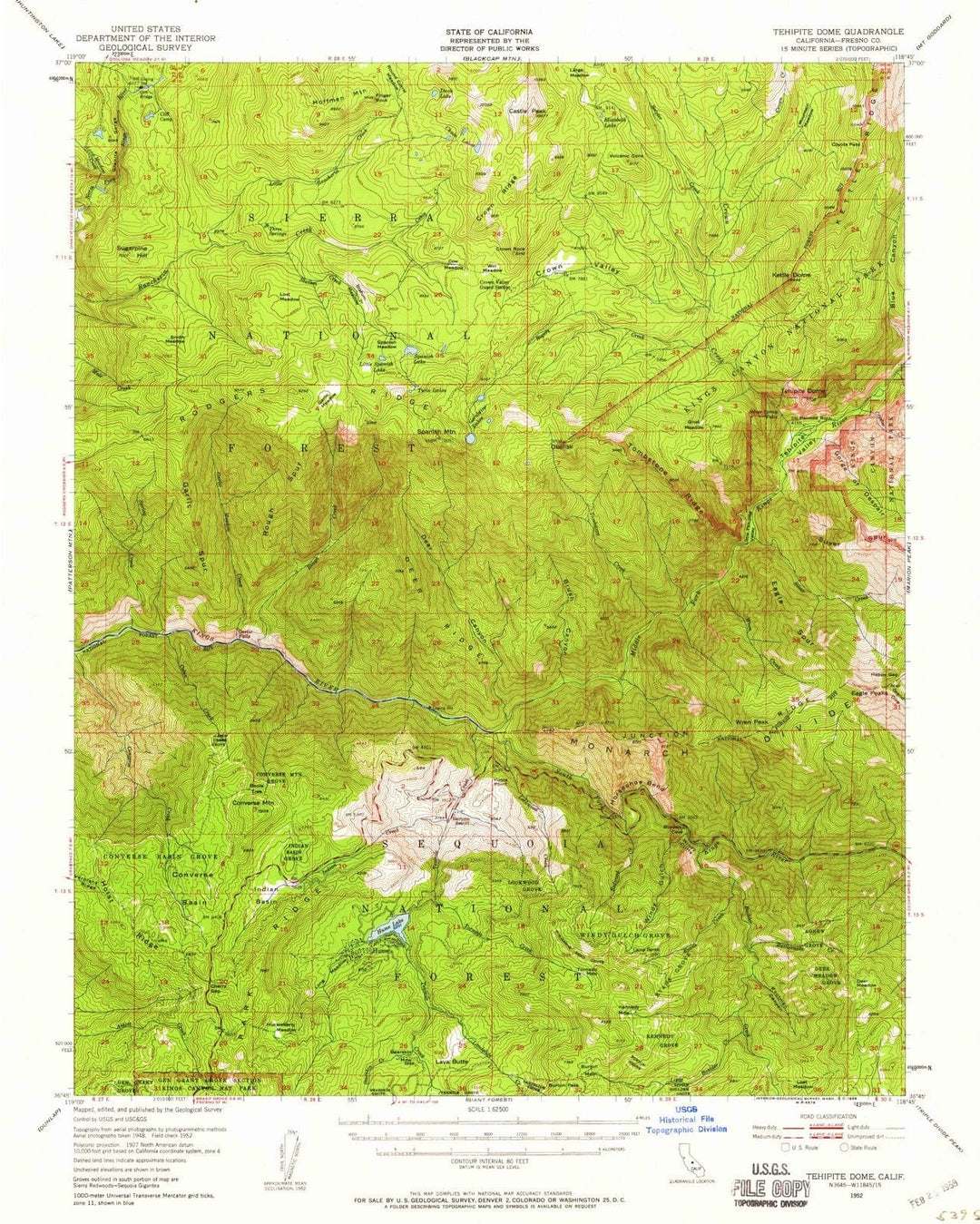 1952 Tehipiteome, CA - California - USGS Topographic Map