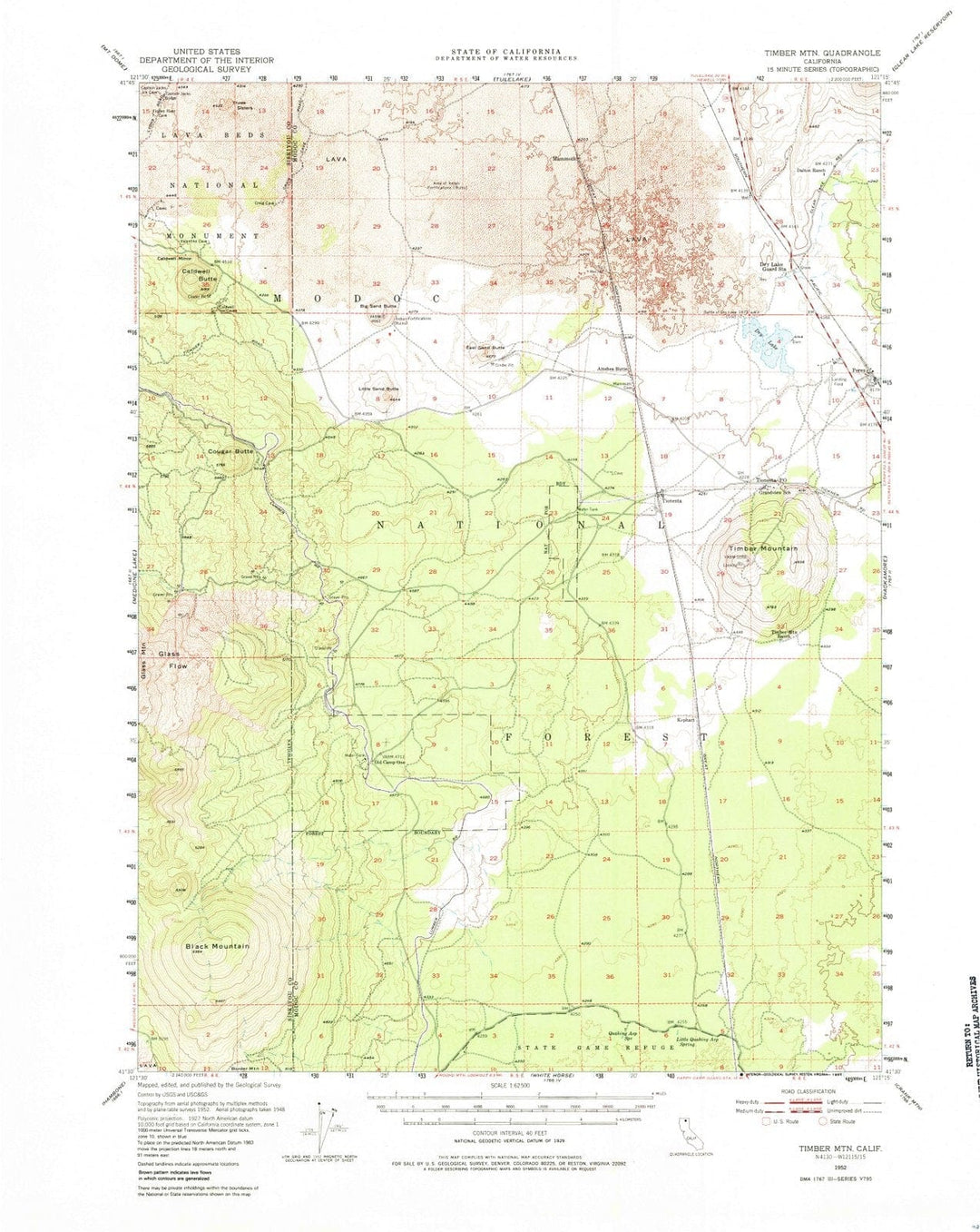 1952 Timber MTN, CA - California - USGS Topographic Map