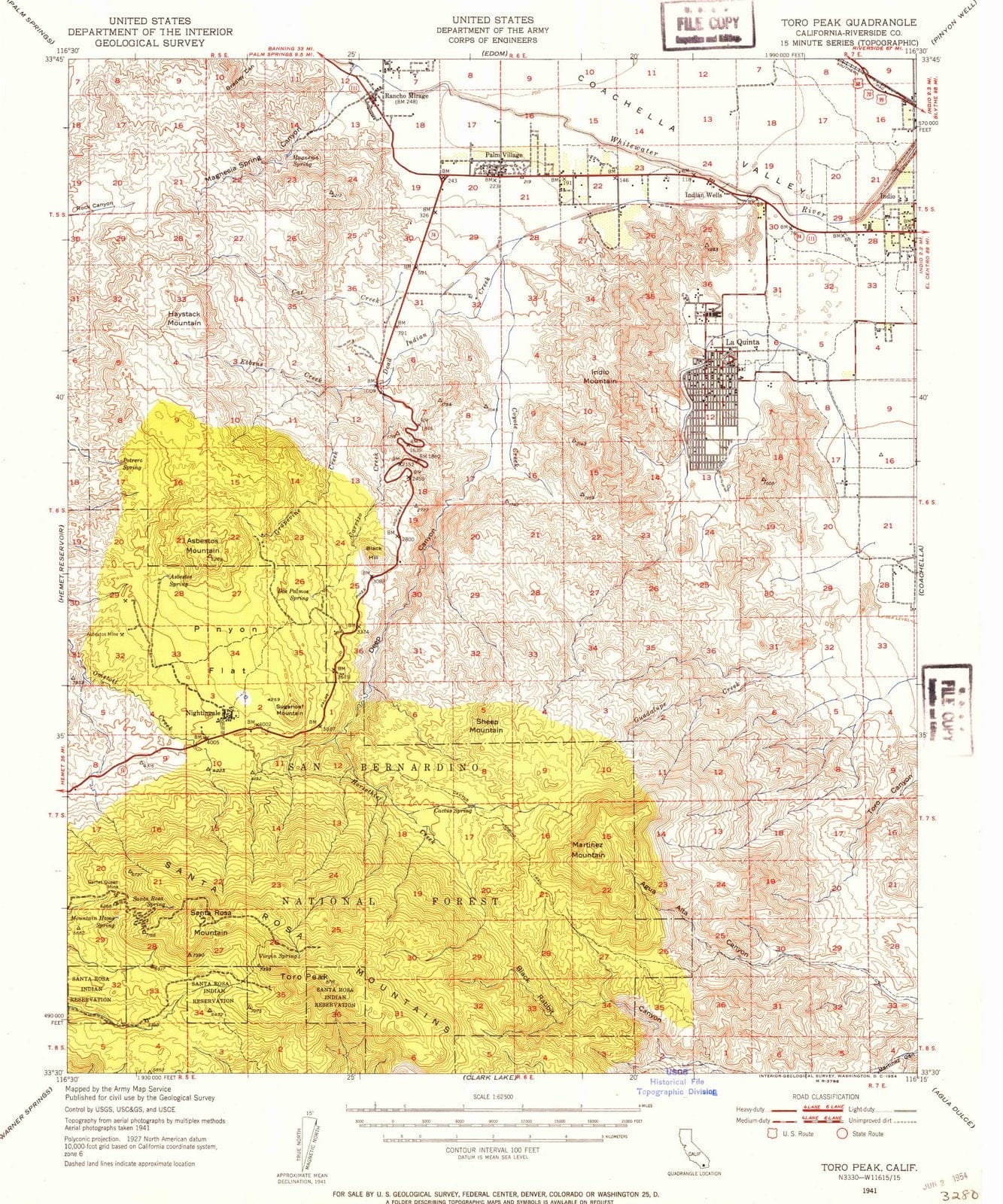 1941 Toro Peak, CA - California - USGS Topographic Map