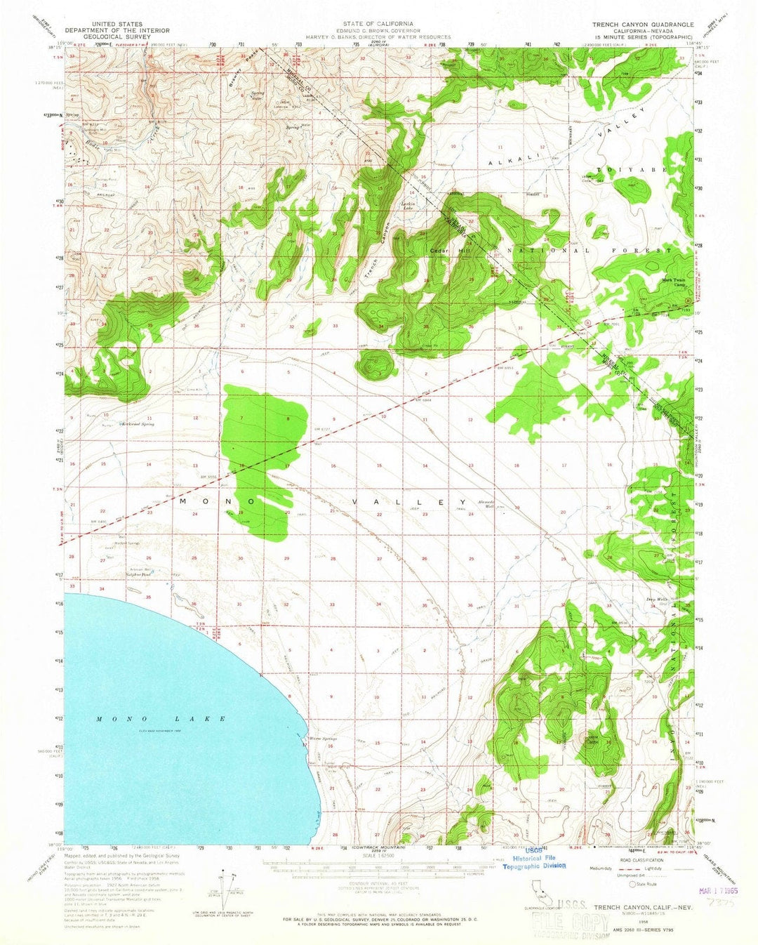 1958 Trench Canyon, CA - California - USGS Topographic Map
