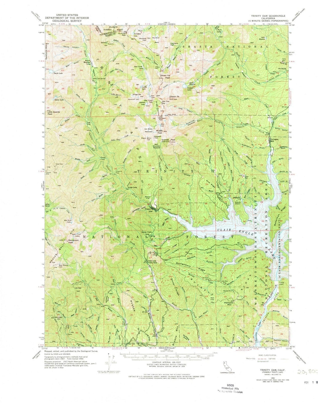 1950 Trinityam, CA - California - USGS Topographic Map
